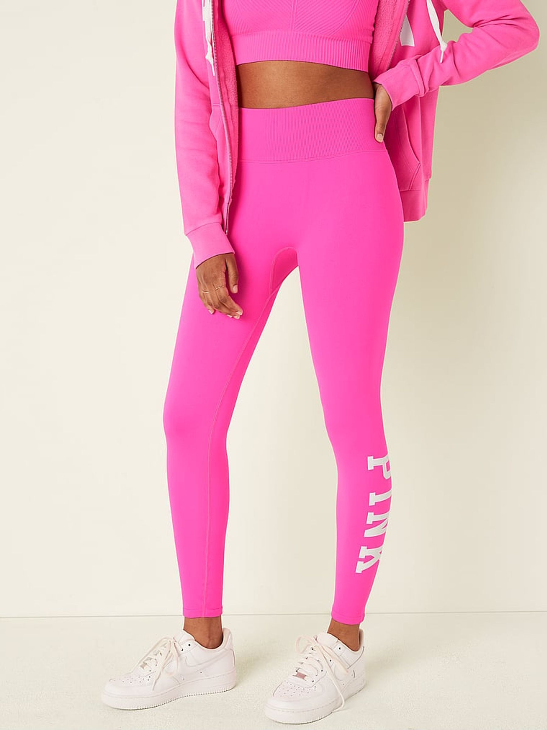 Atomic Pink Seamless High Waist Full Length Legging - Image 1 of 5 Atomic Pink Seamless High Waist Full Length Legging - Image 1 of 5