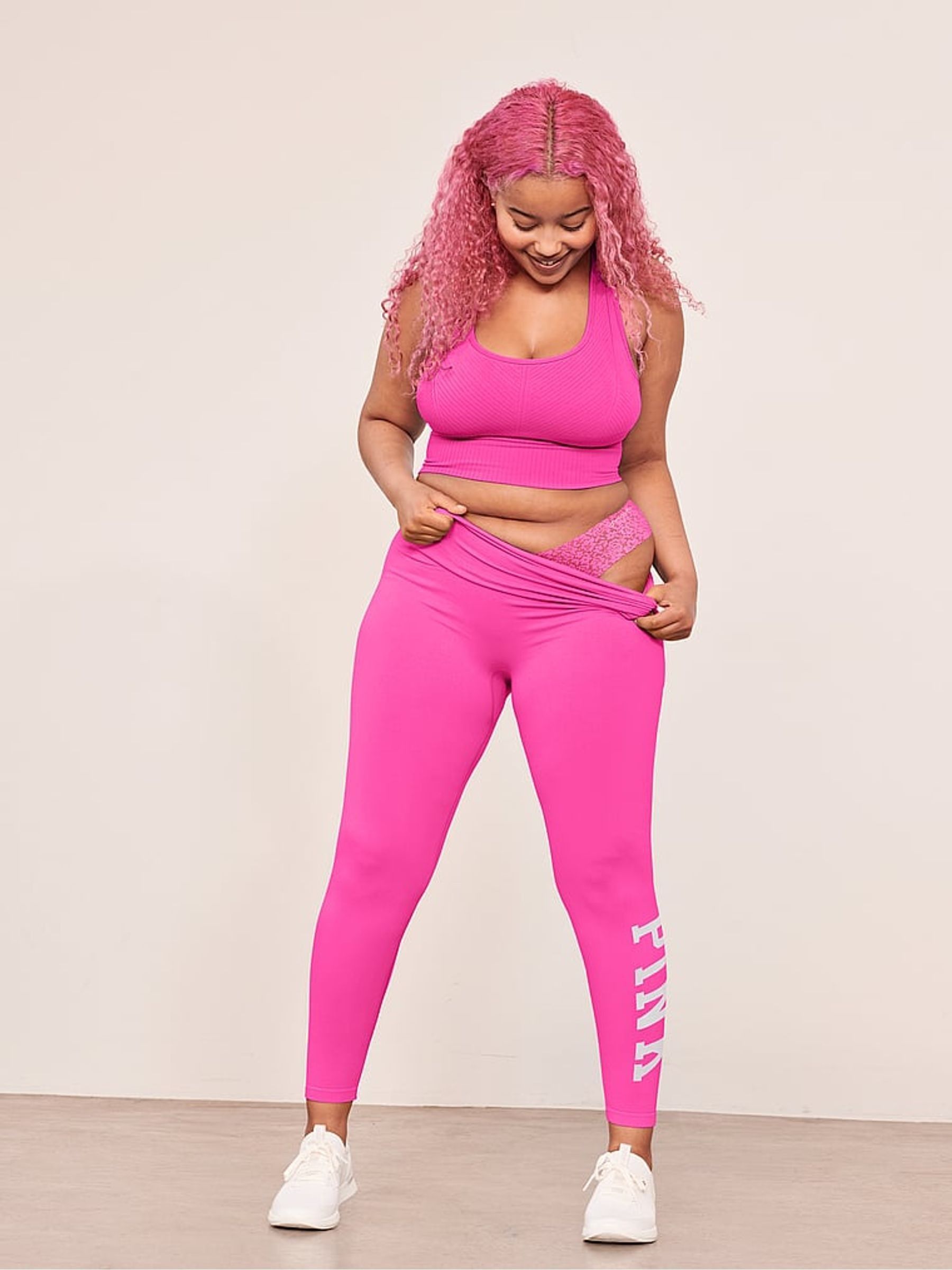 Atomic Pink Seamless High Waist Full Length Legging - Image 3 of 5