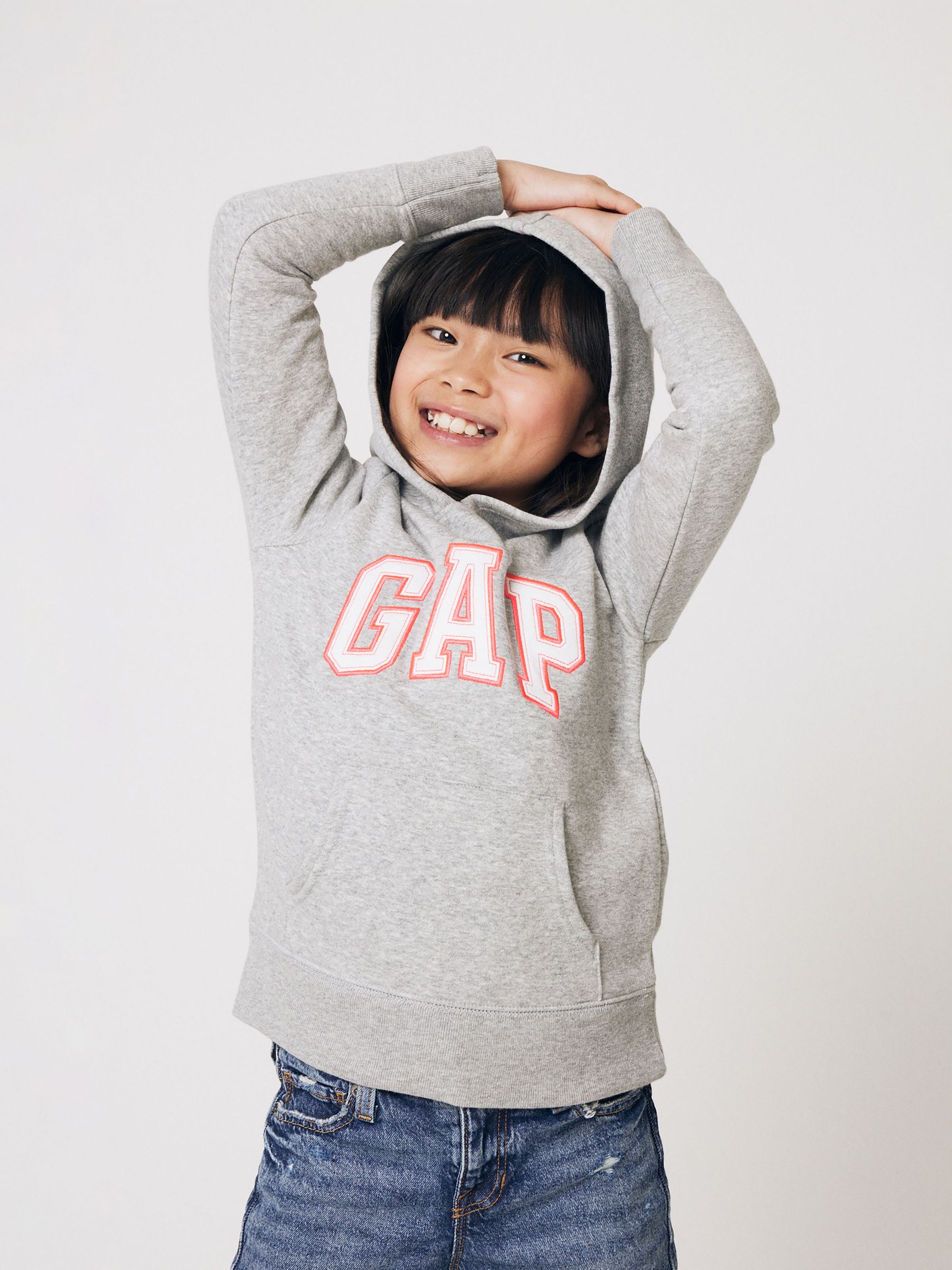 Grey/Pink Logo Hoodie (4-13yrs) - Image 3 of 7
