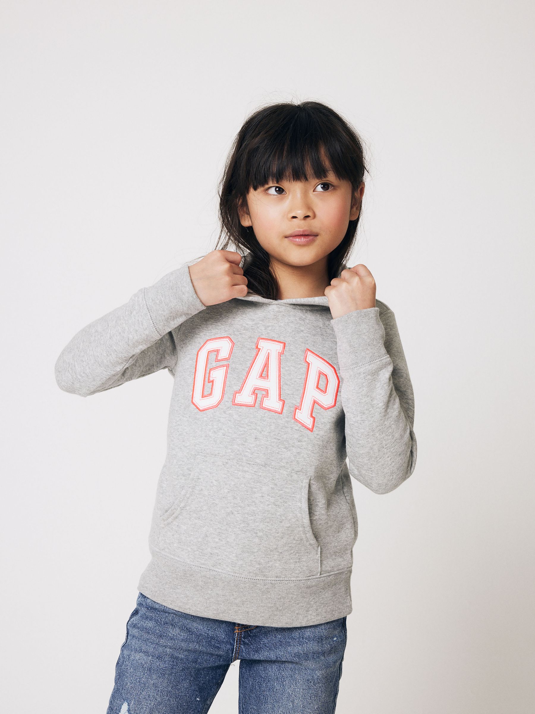Grey/Pink Logo Hoodie (4-13yrs) - Image 4 of 7