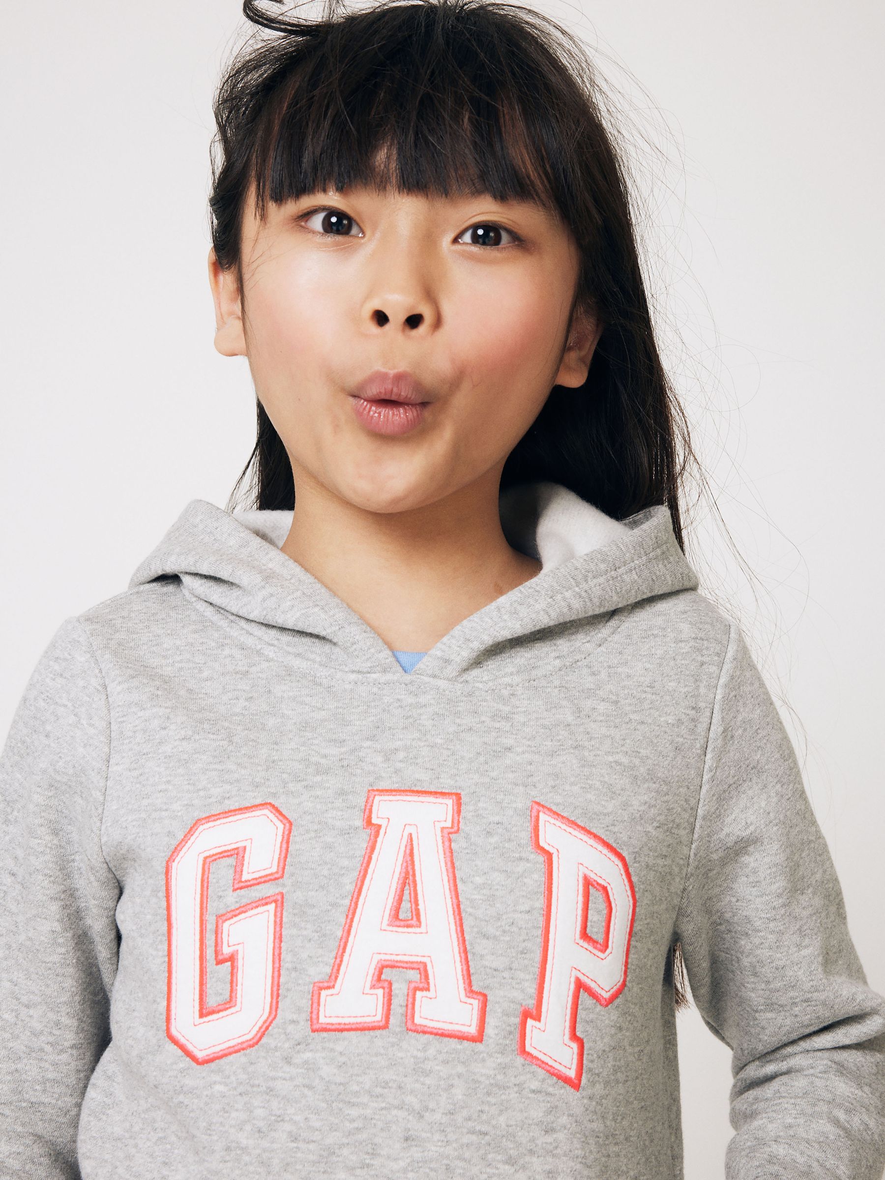 Grey/Pink Logo Hoodie (4-13yrs) - Image 5 of 7