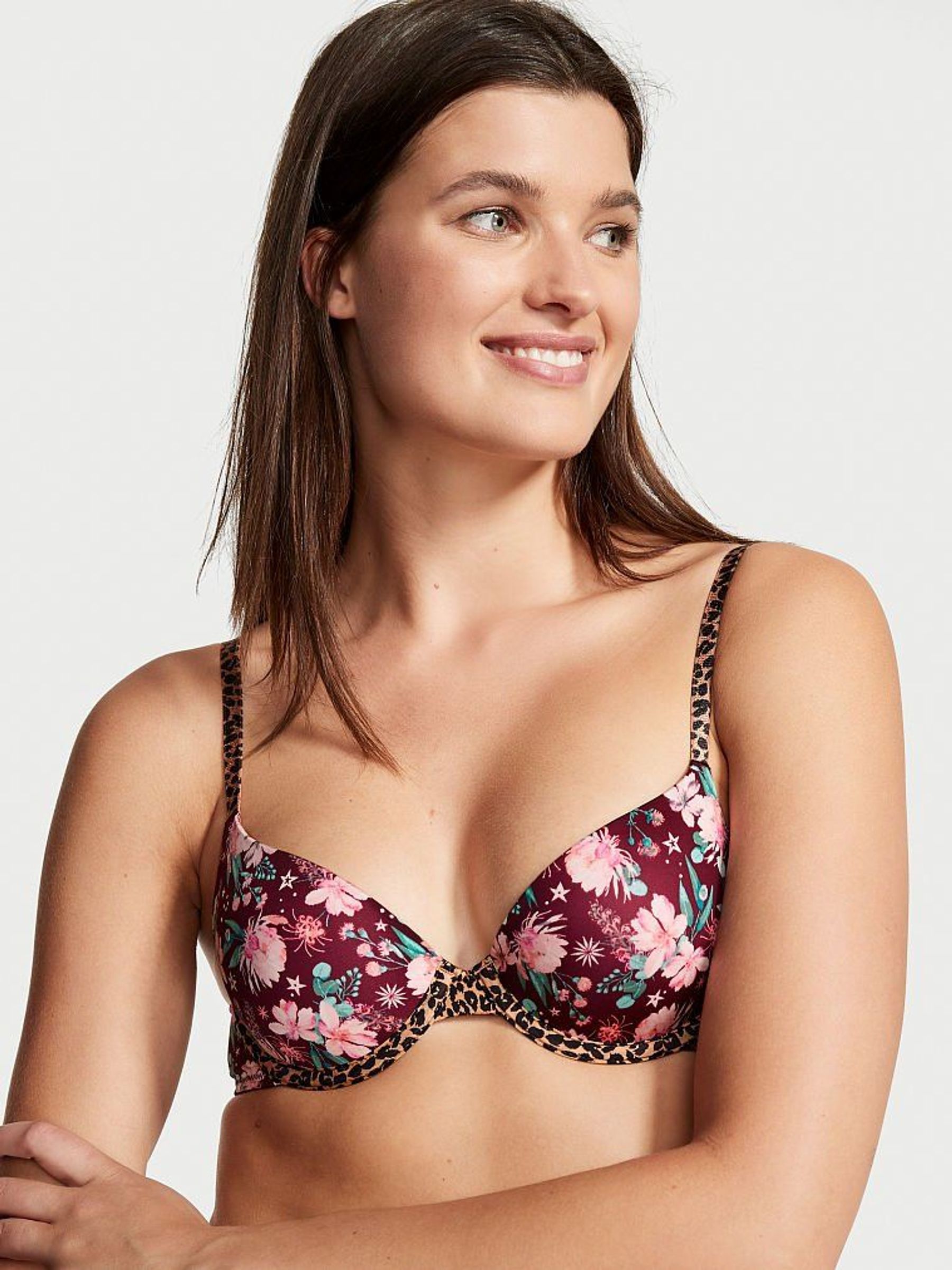 Kir Red Animal Floral Smooth Lightly Lined T-Shirt Bra - Image 1 of 3