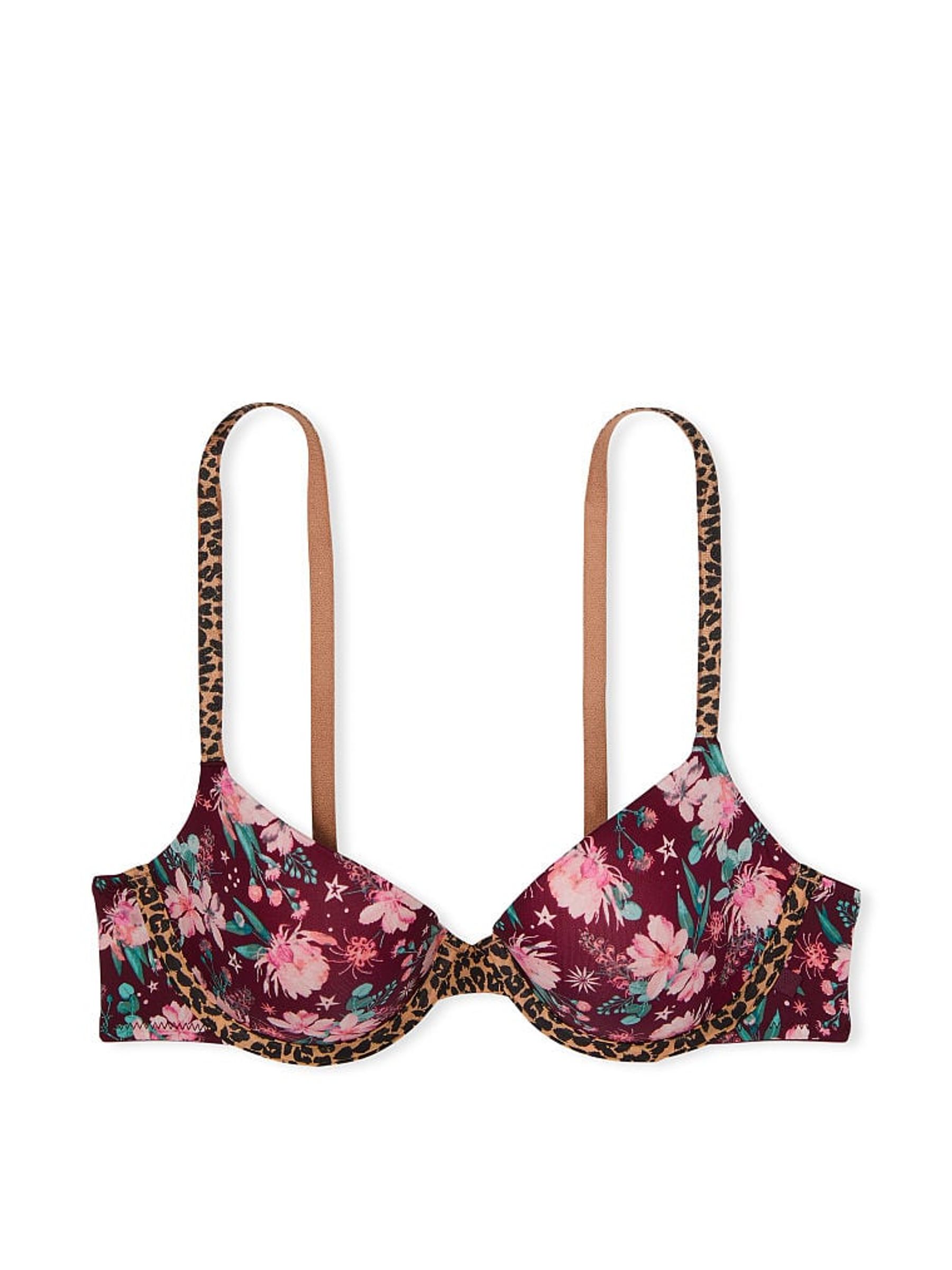 Kir Red Animal Floral Smooth Lightly Lined T-Shirt Bra - Image 3 of 3