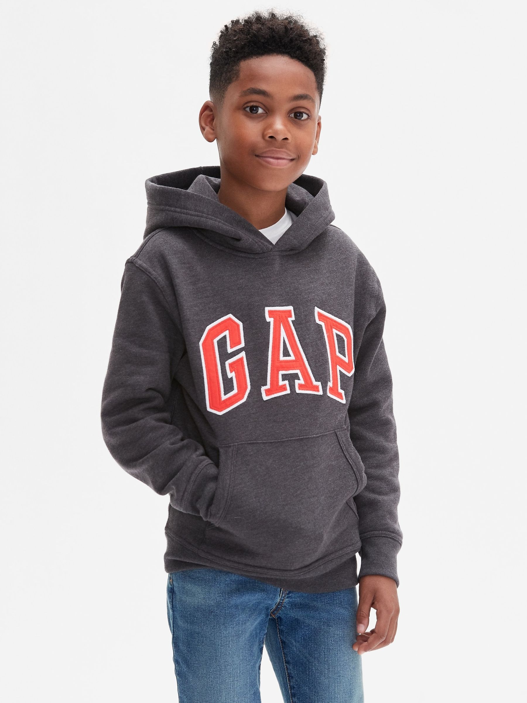 Gray Logo Hoodie (4-13yrs) - Image 1 of 2