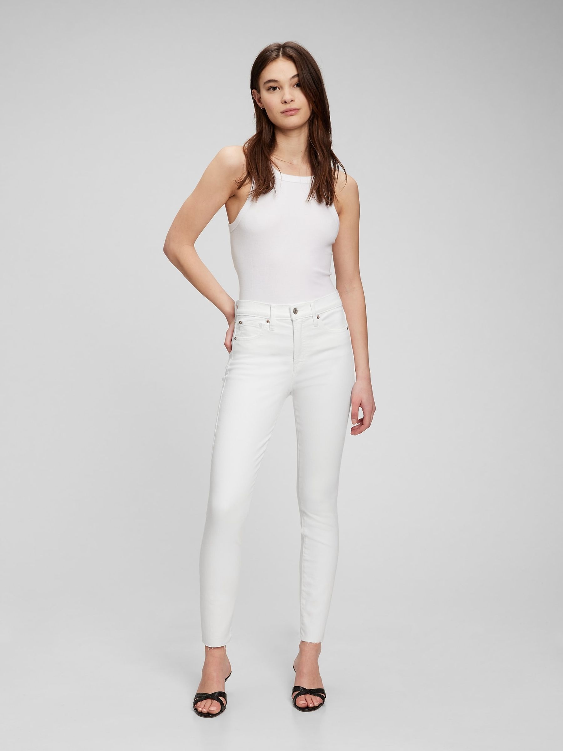 White High Rise True Skinny Jeans - Image 1 of 5