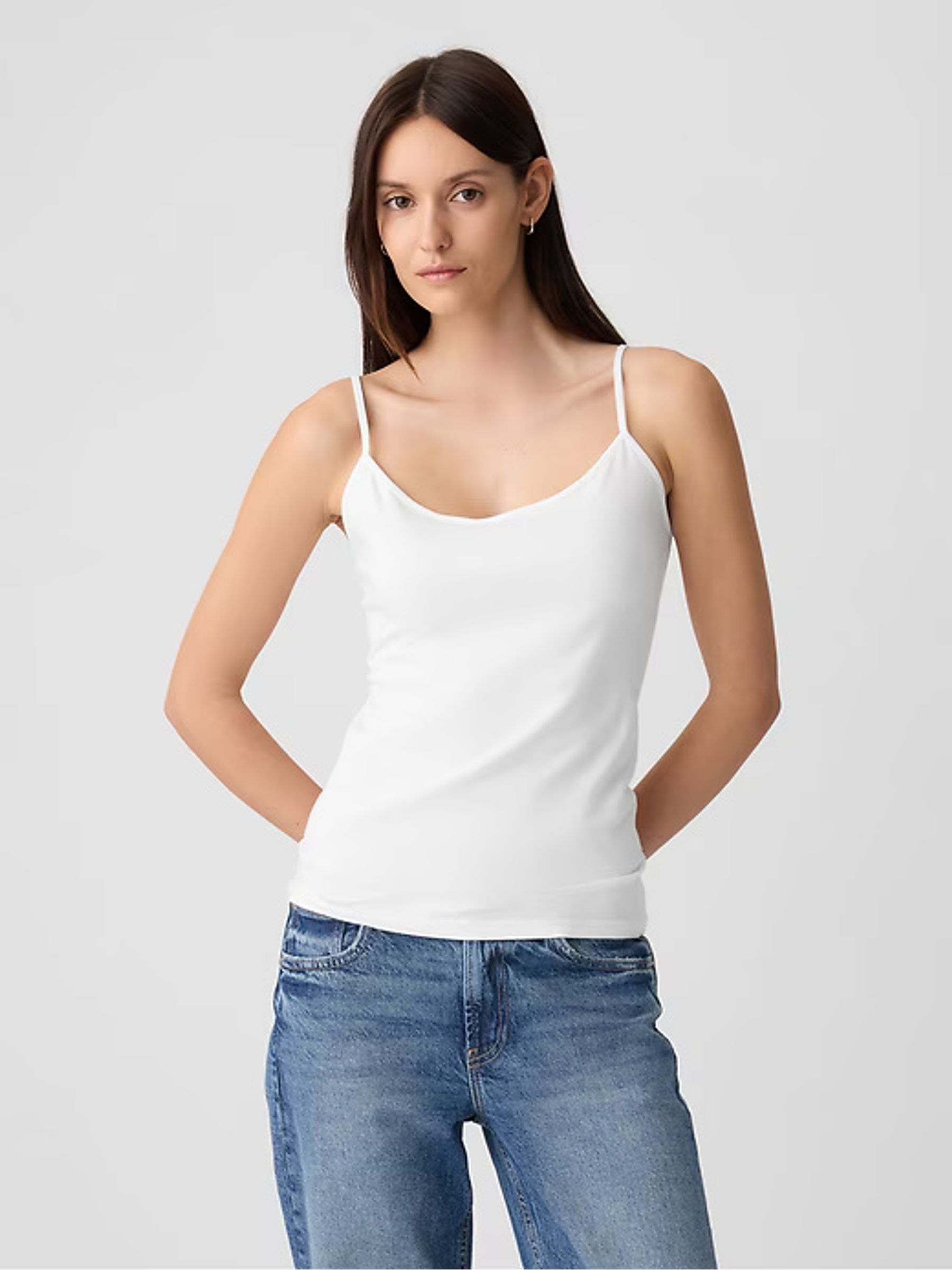 White Fitted Adjustable Strappy Top - Image 4 of 7
