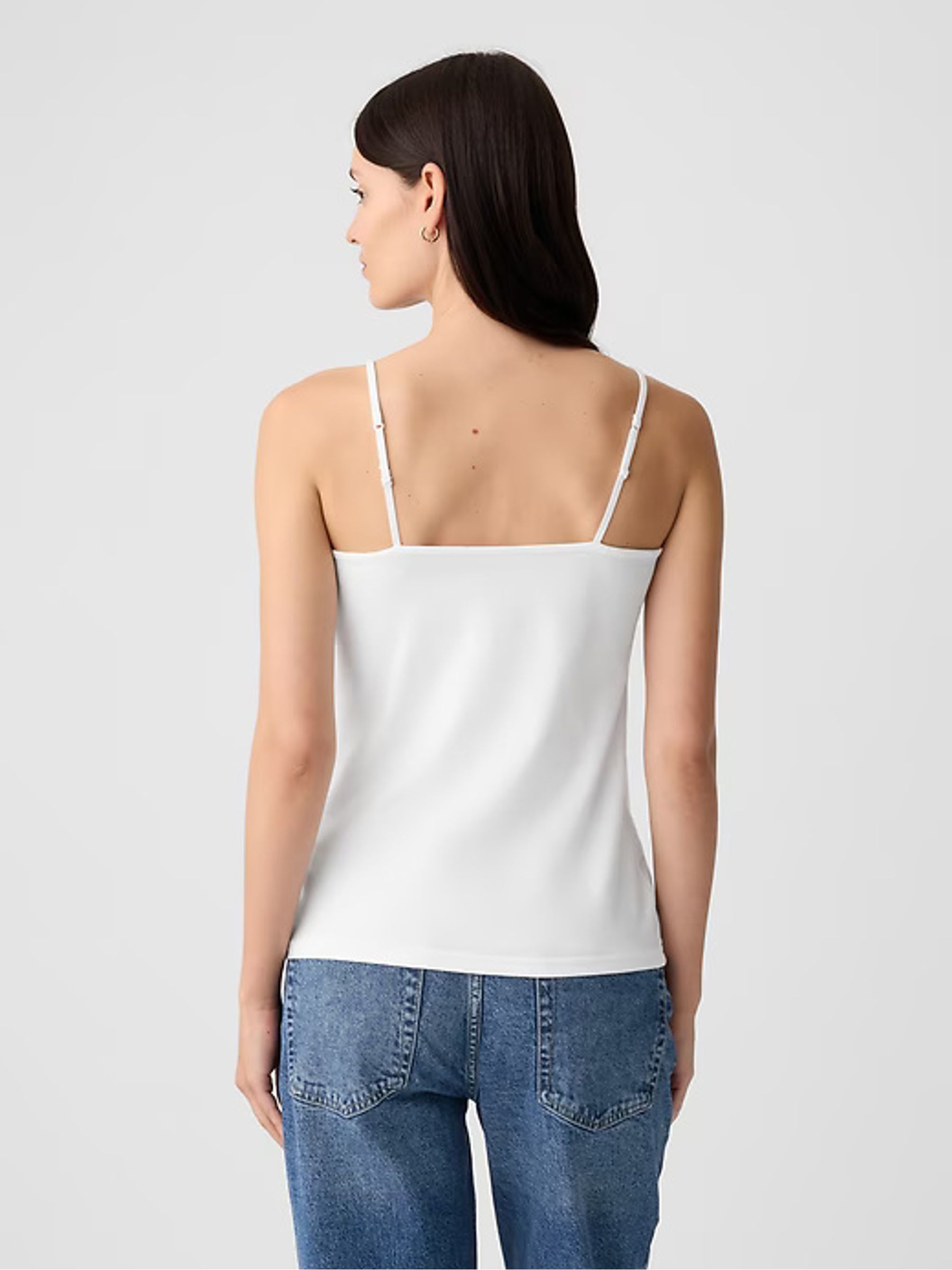 White Fitted Adjustable Strappy Top - Image 5 of 7