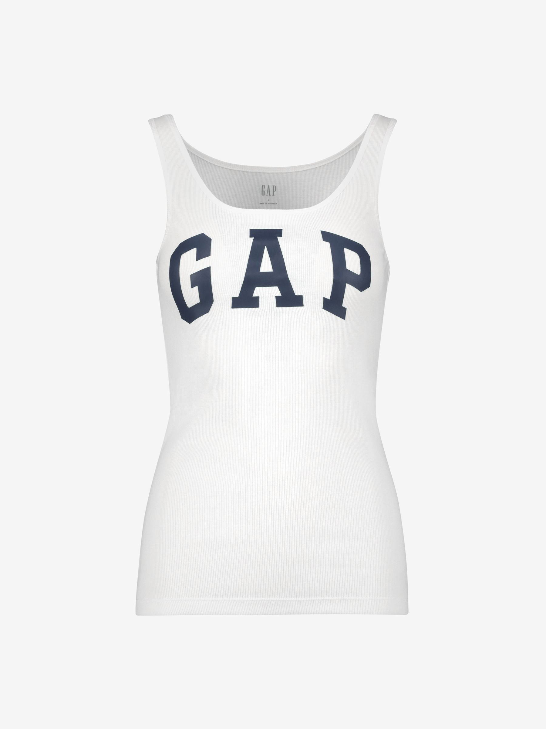 White Logo Ribbed Vest - Image 2 of 2
