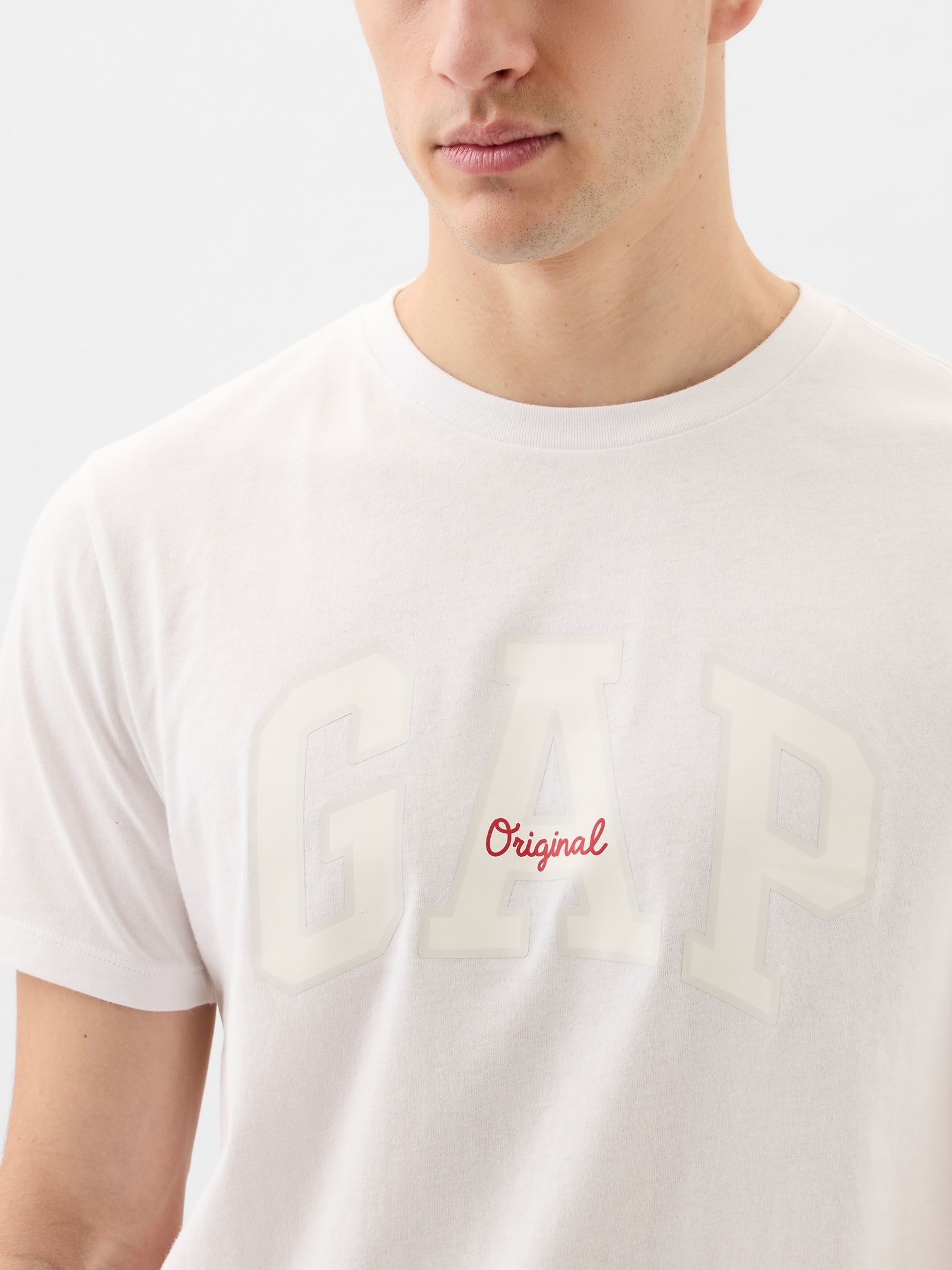 White Logo Short Sleeve Crew Neck T Shirt - Image 1 of 1