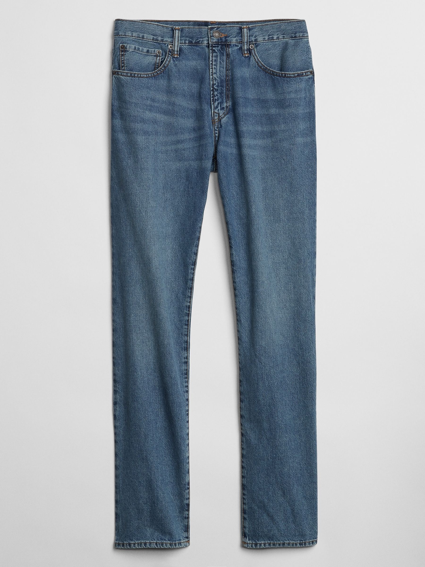 Mid Blue Straight Fit Stretch Jeans - Image 3 of 3