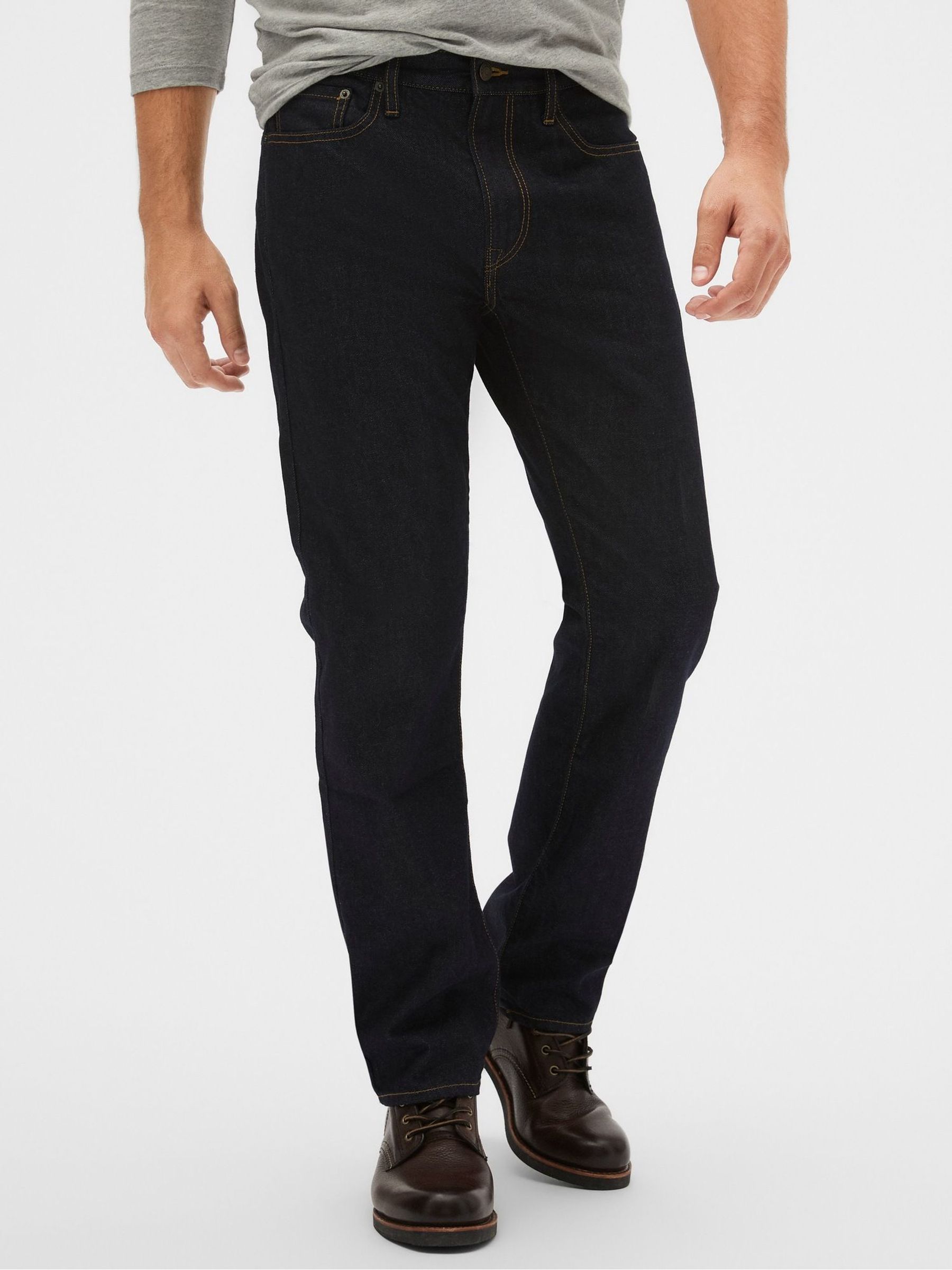 Blue Black Wash Stretch Straight Jeans - Image 3 of 3