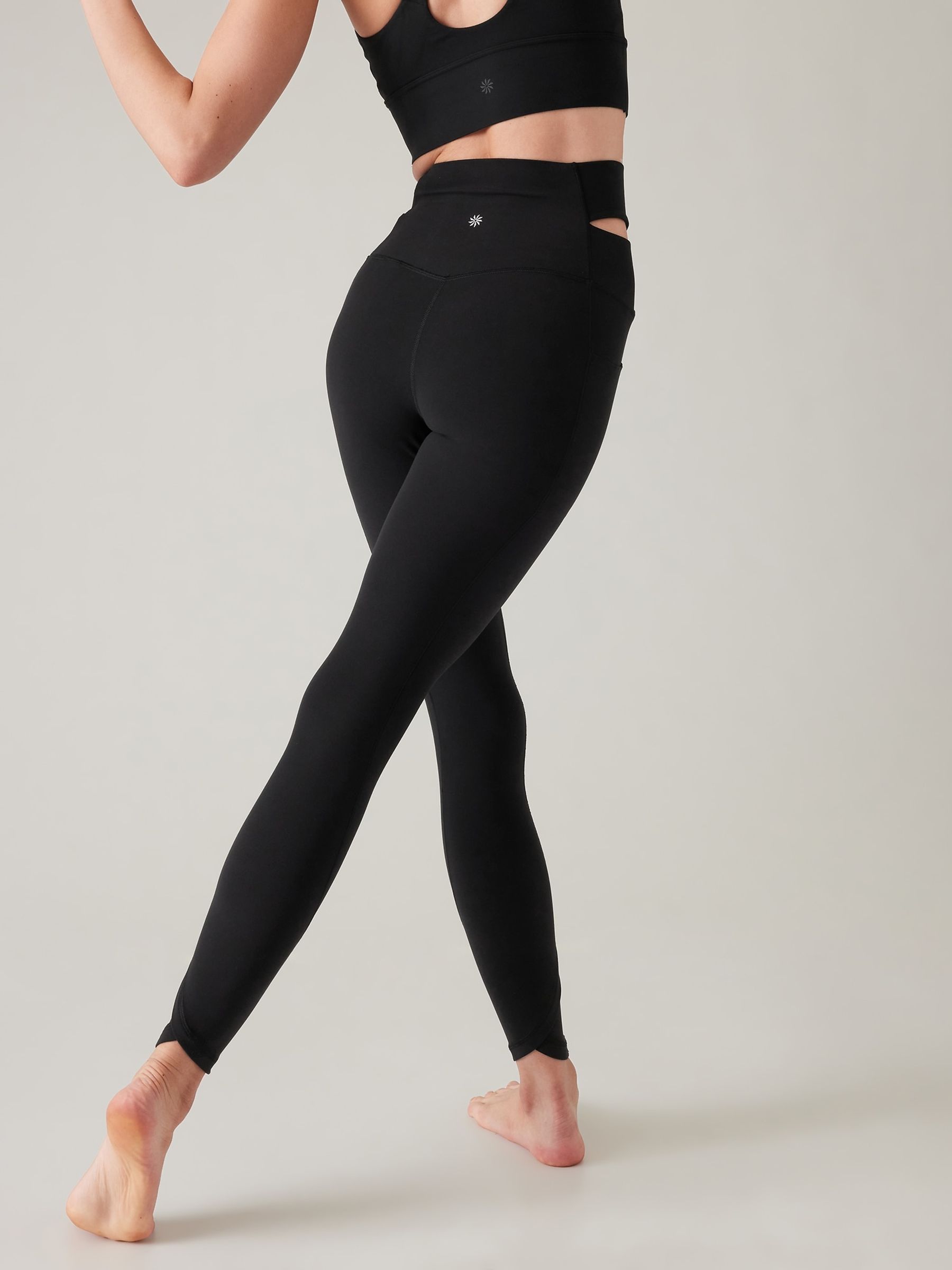 Athleta Black Salutation Stash Wrap Leggings - Image 2 of 4