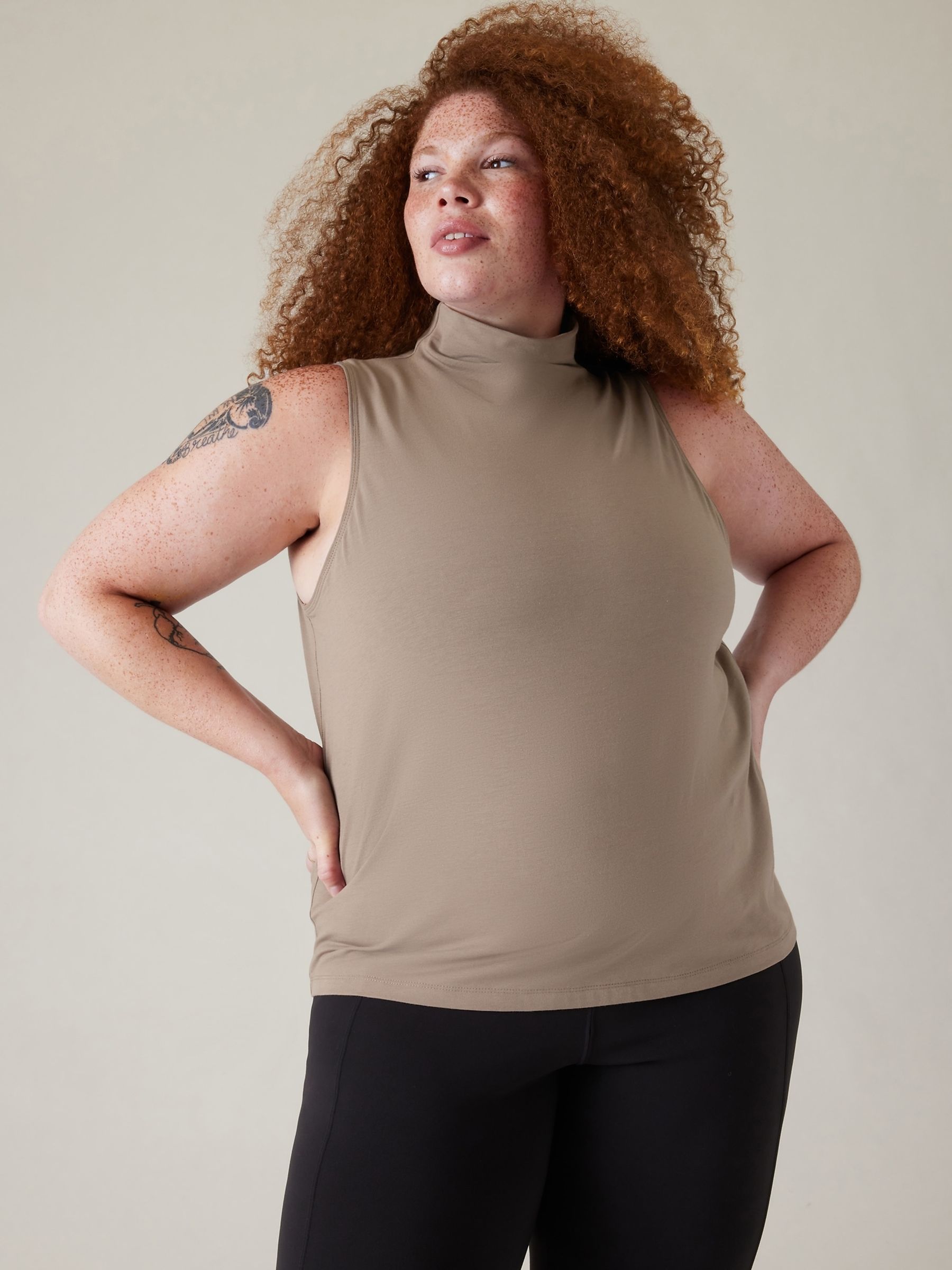 Athleta Beige Outbound Tank - Image 1 of 5