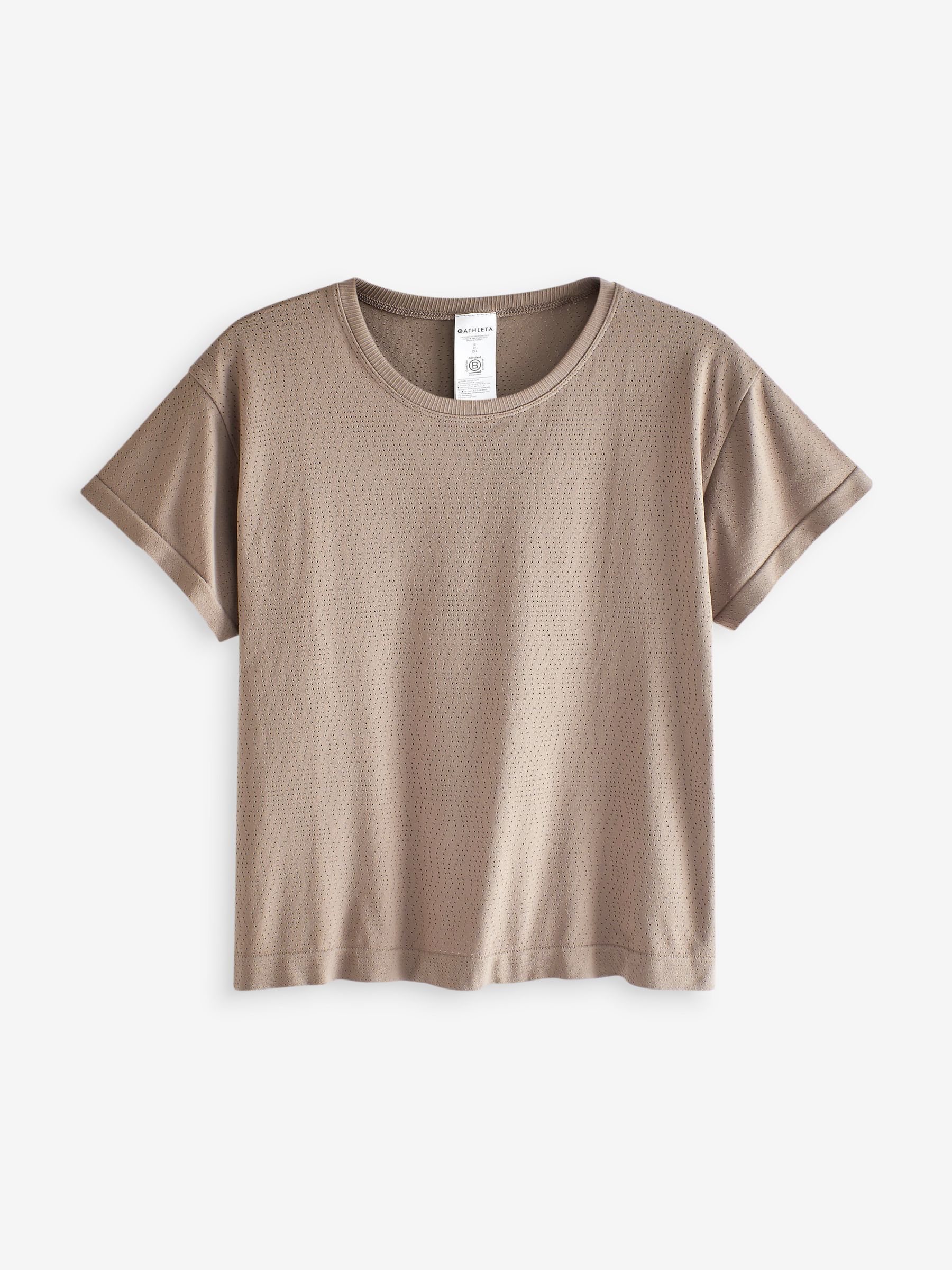 Athleta Brown Ether Seamless Mesh T-Shirt - Image 1 of 9