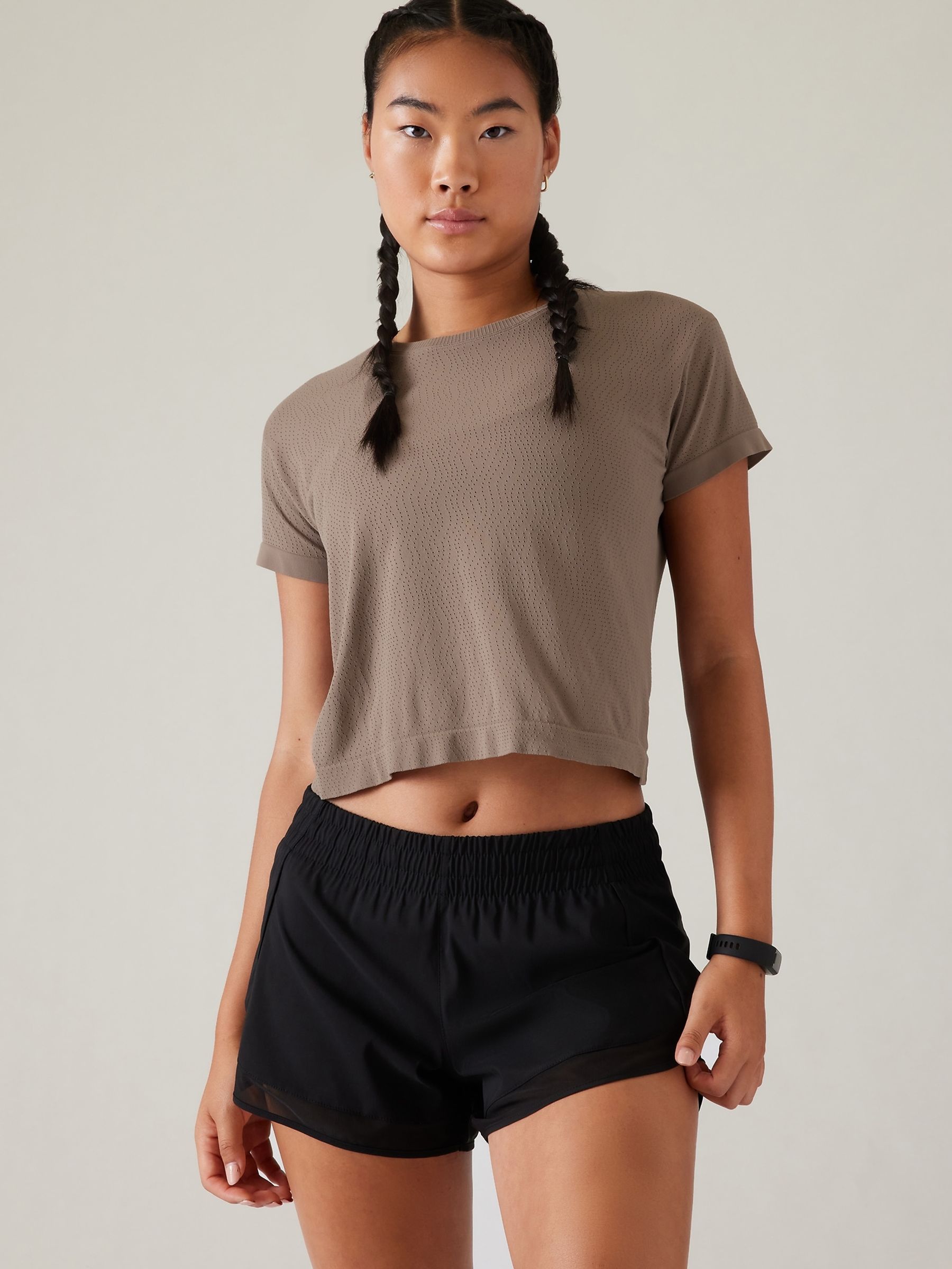 Athleta Brown Ether Seamless Mesh T-Shirt - Image 4 of 9