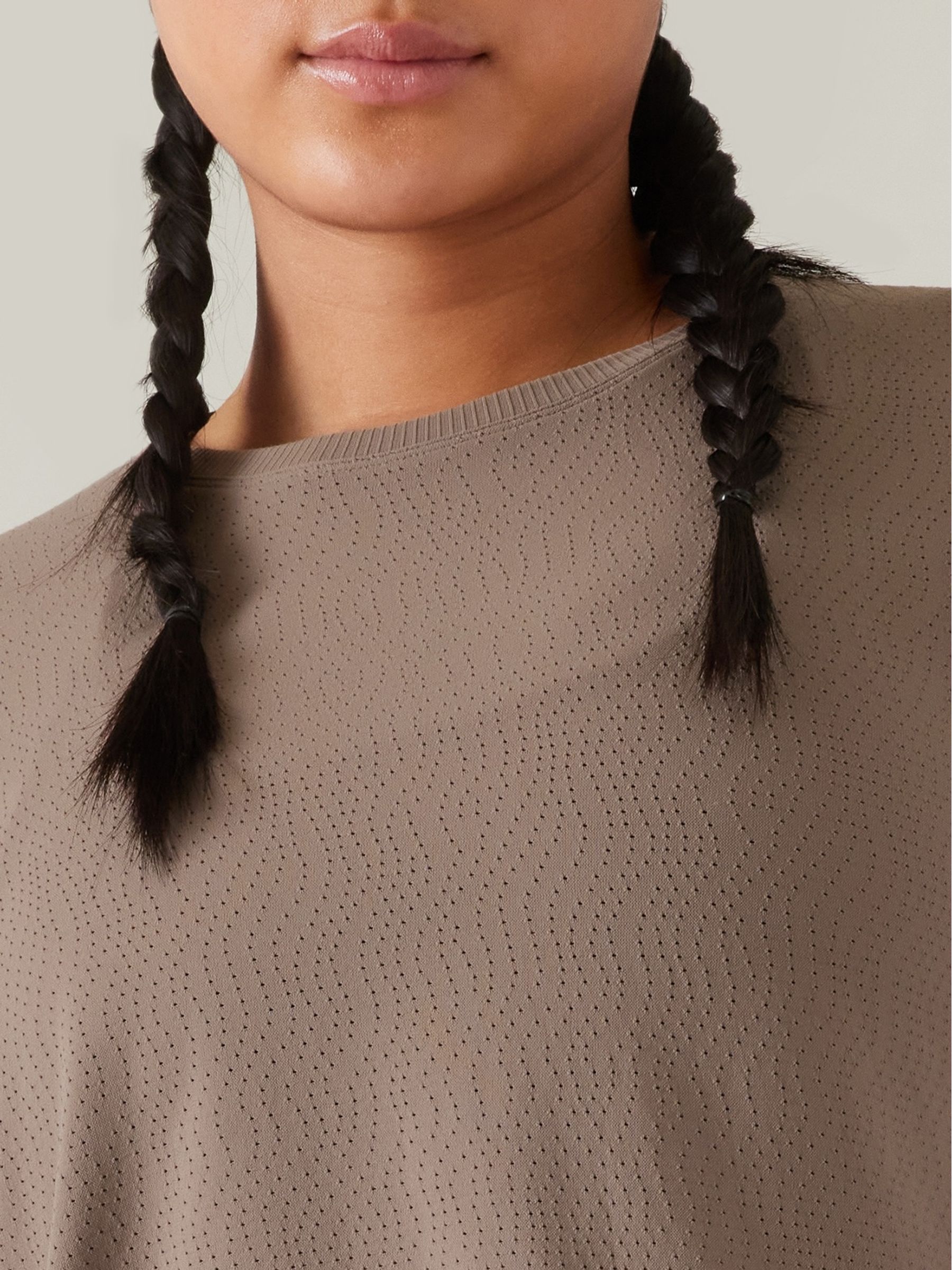 Athleta Brown Ether Seamless Mesh T-Shirt - Image 9 of 9