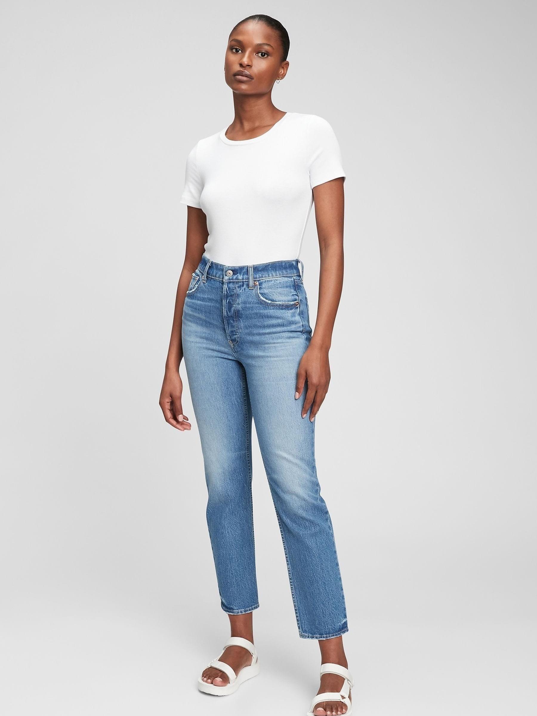 High Waisted Cheeky Straight Jeans - Image 1 of 5