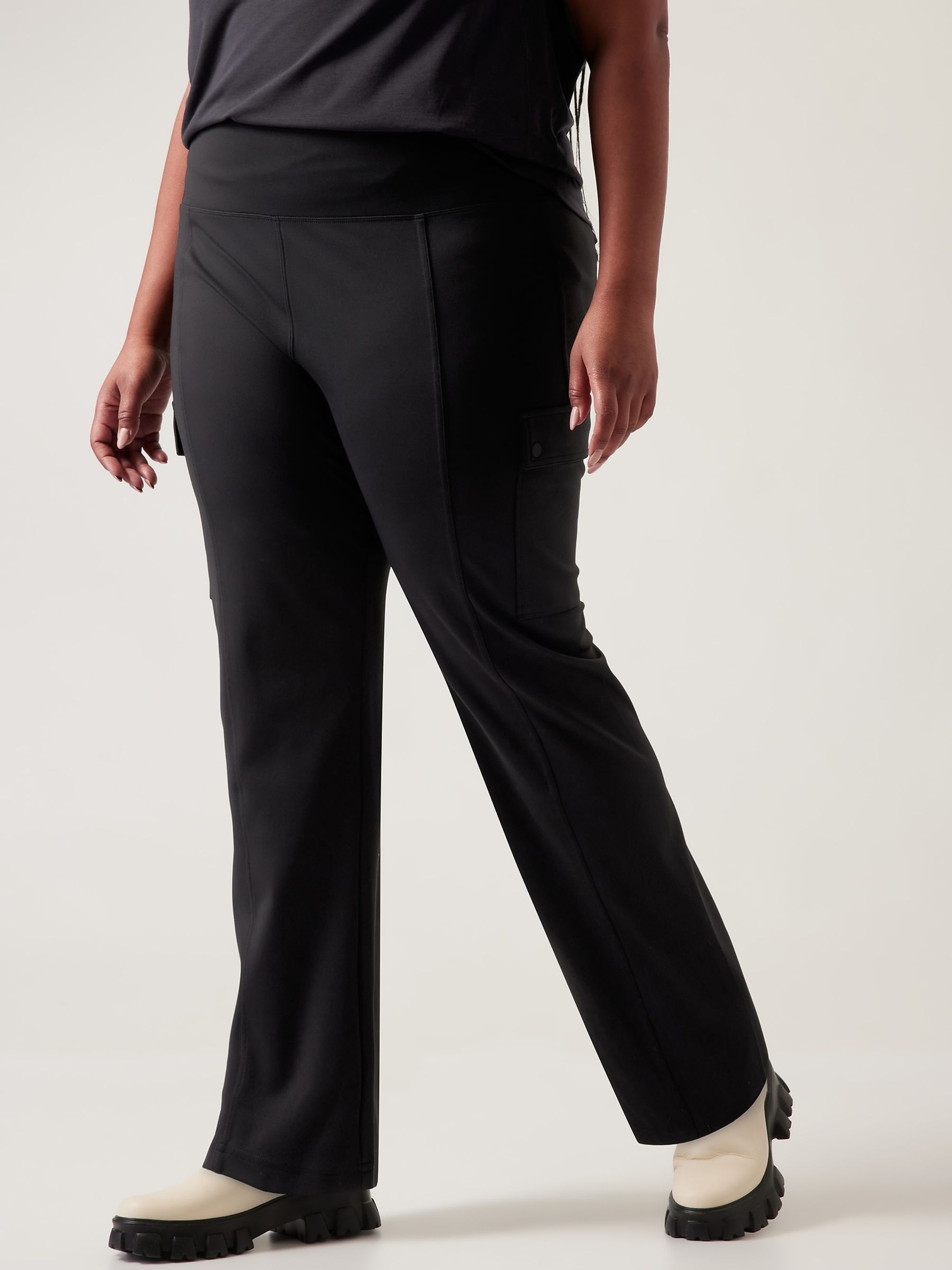 Athleta Black Delancey Straight Cargo Trousers - Image 3 of 4