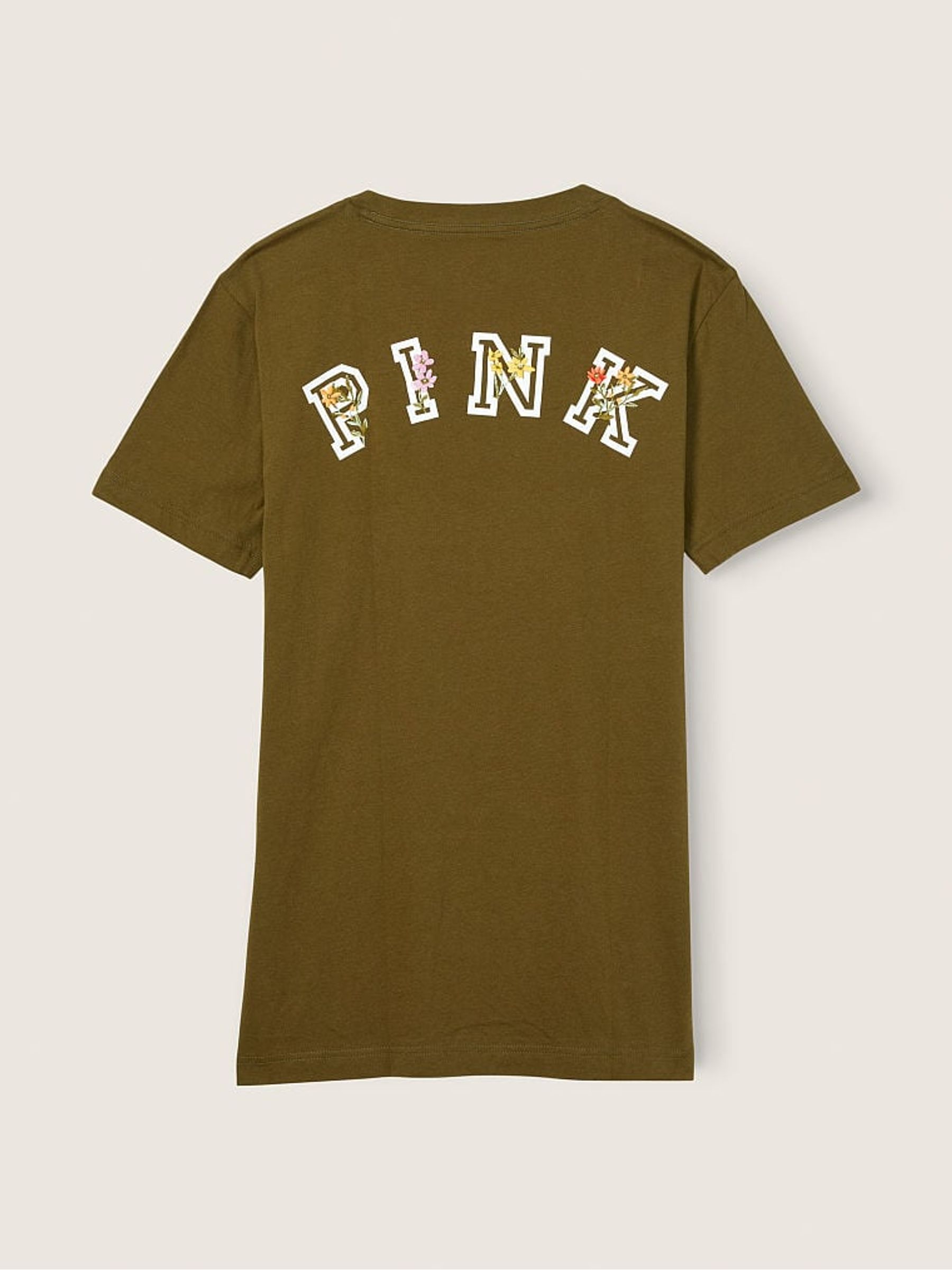 Deep Olive Green Cotton Short Sleeve Campus T-Shirt - Image 5 of 5 Deep Olive Green Cotton Short Sleeve Campus T-Shirt - Image 5 of 5