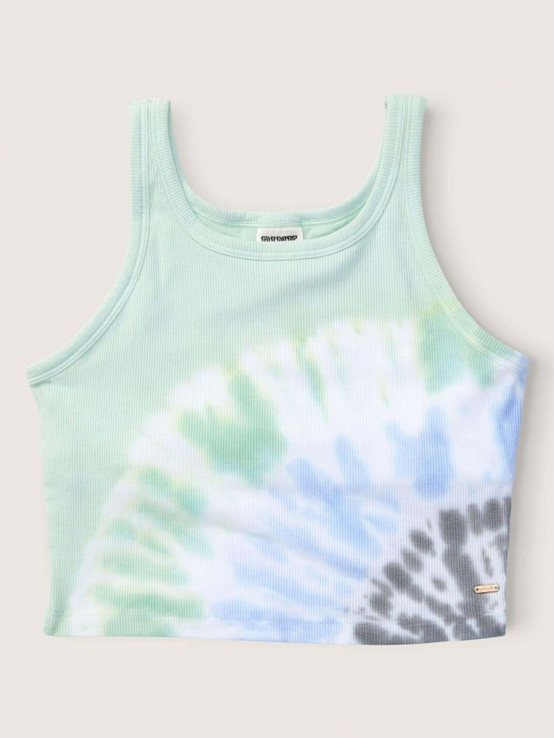 Soft Jade Tye Dye Green Crop Tank Top - Image 4 of 4