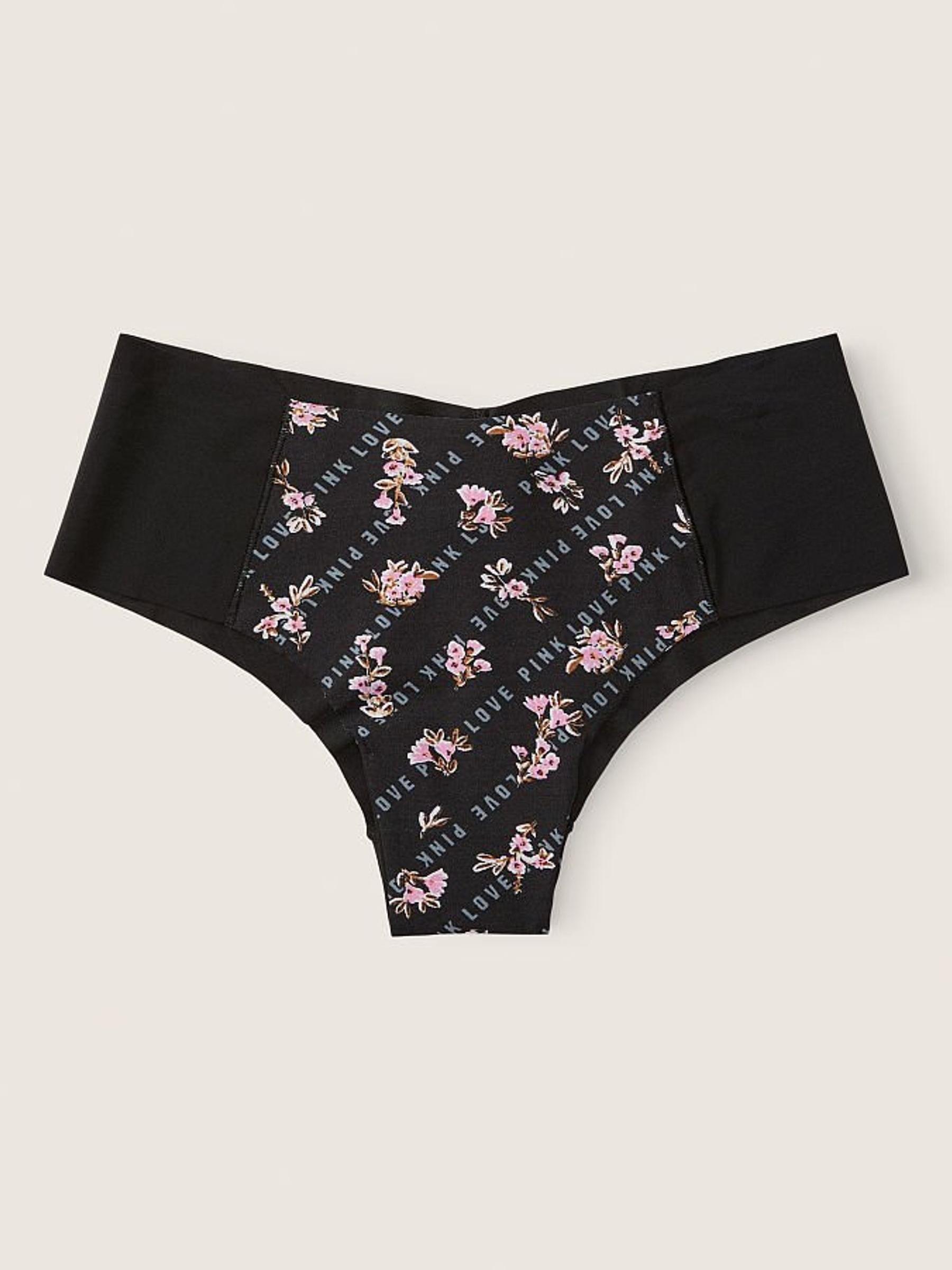 Logo Floral Pure Black No Show Cheeky Knickers - Image 2 of 2
