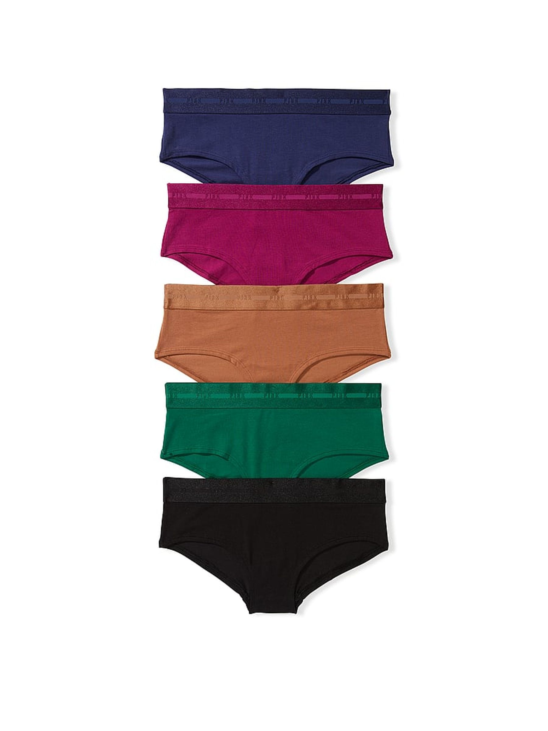 Blue/Burgundy/Green/Black/Purple Hipster Logo 5 Pack Knickers - Image 1 of 1