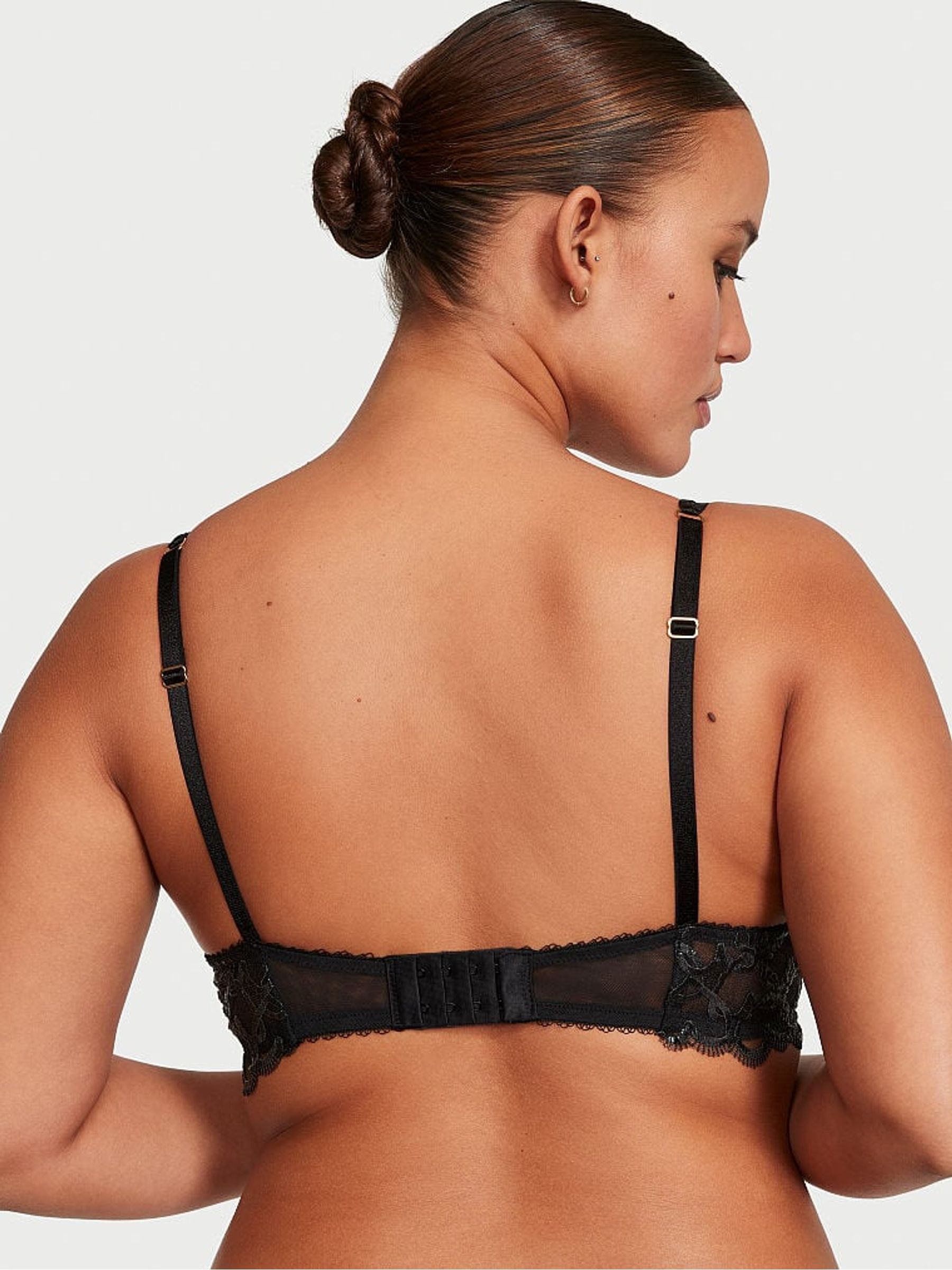 Black Heart Demi Embroidered Bra - Image 2 of 3