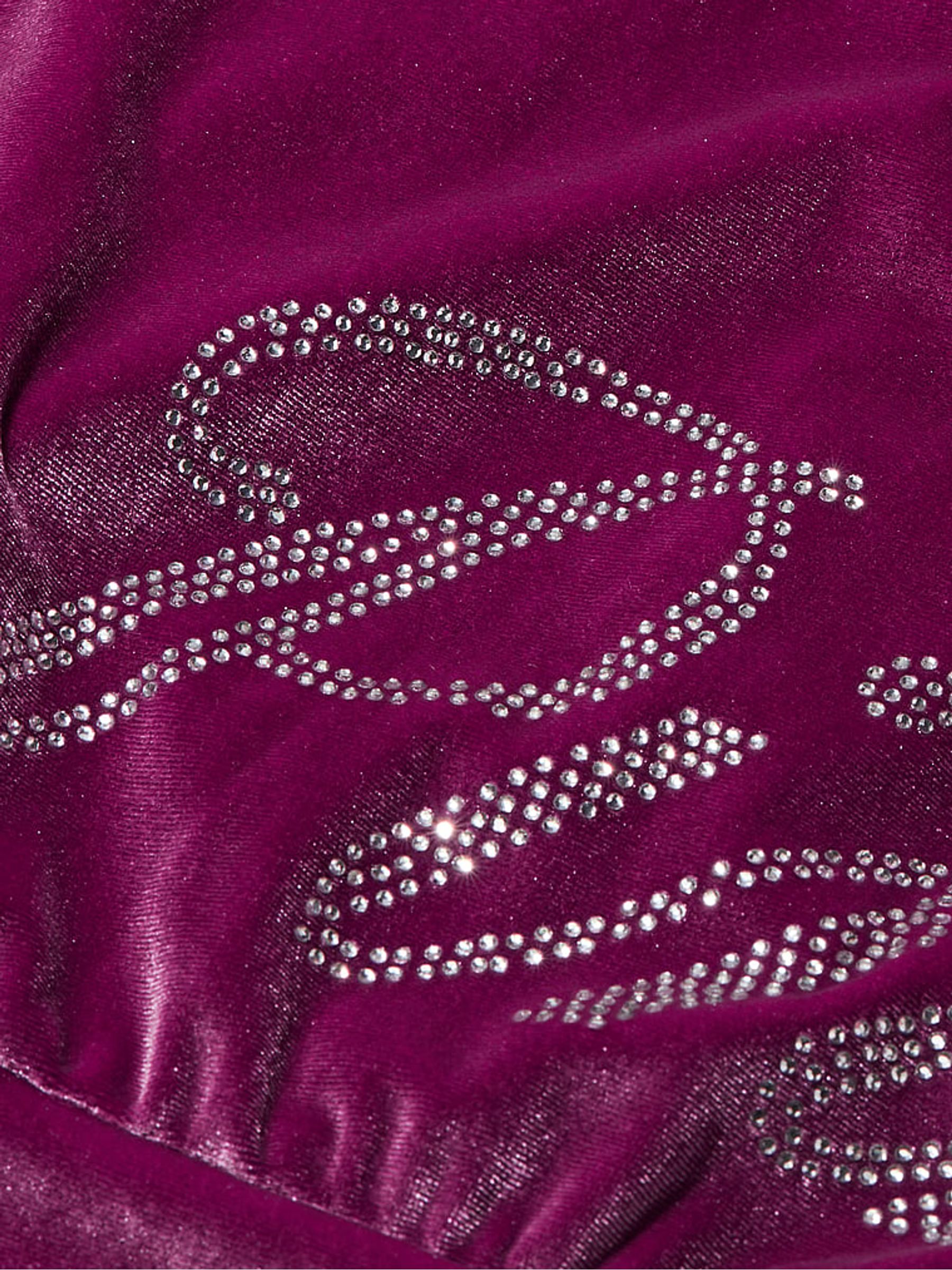 Vivid Magenta Pink Velour Logo Shine Hoodie - Image 4 of 4