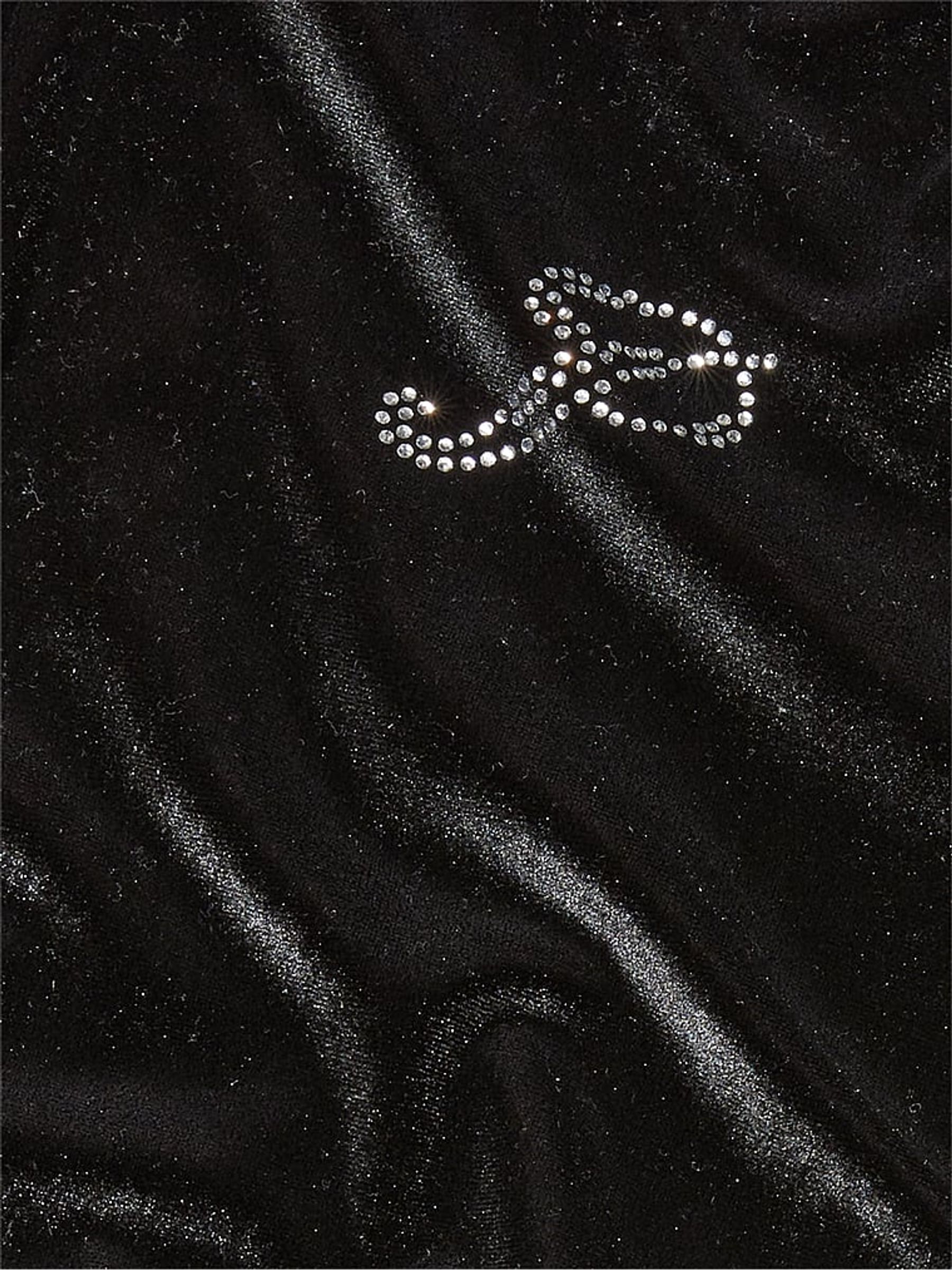 Pure Black Velour Logo Shine Hoodie - Image 4 of 4