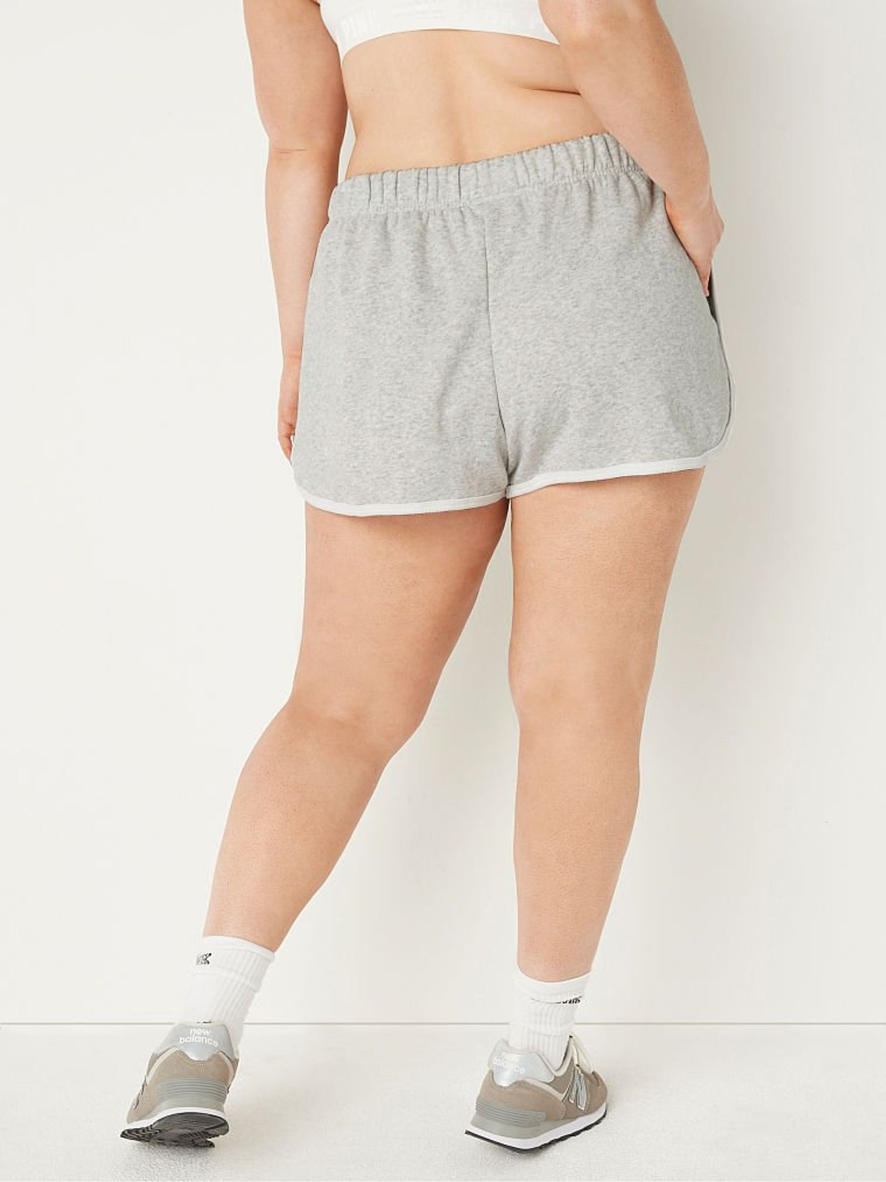 Heather Stone Grey Fleece Varsity Short - Image 2 of 4