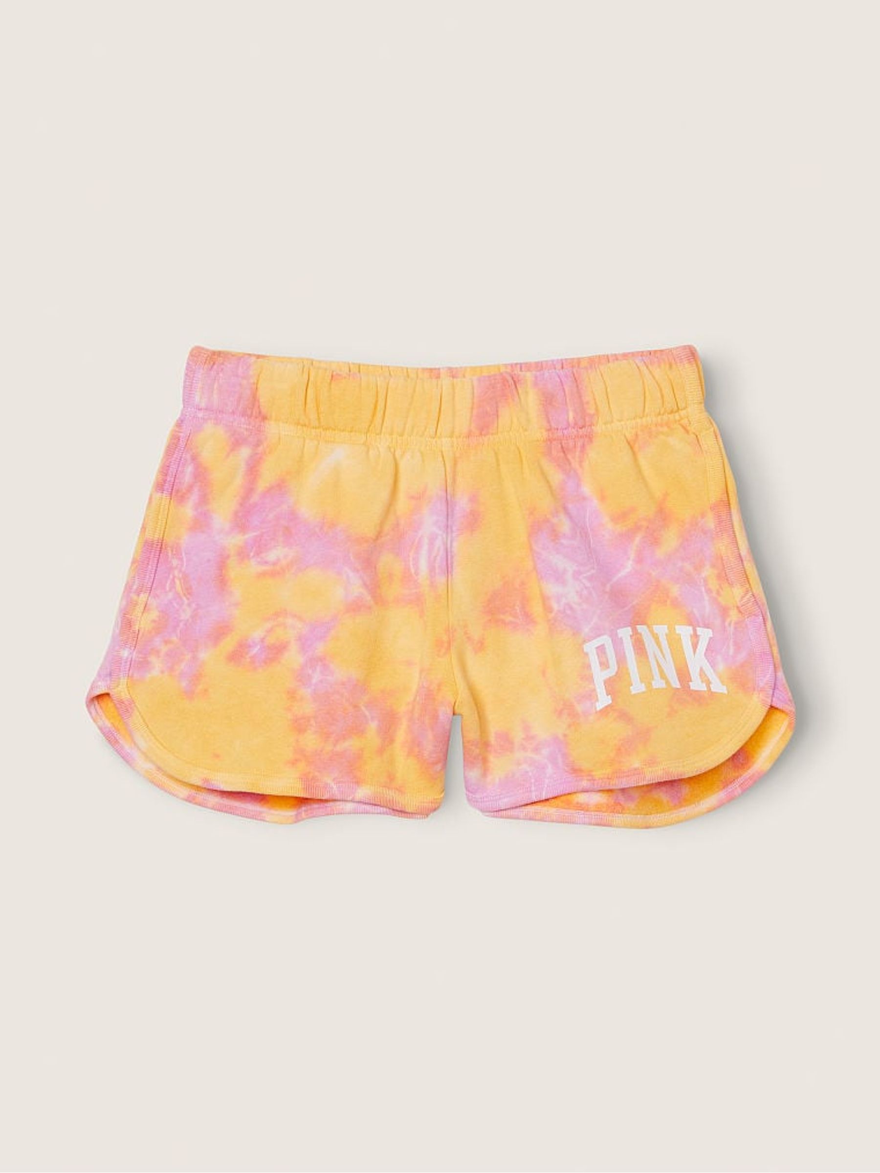 Maize Yellow Tie Dye Curved Hem Sweat Shorts - Image 4 of 4