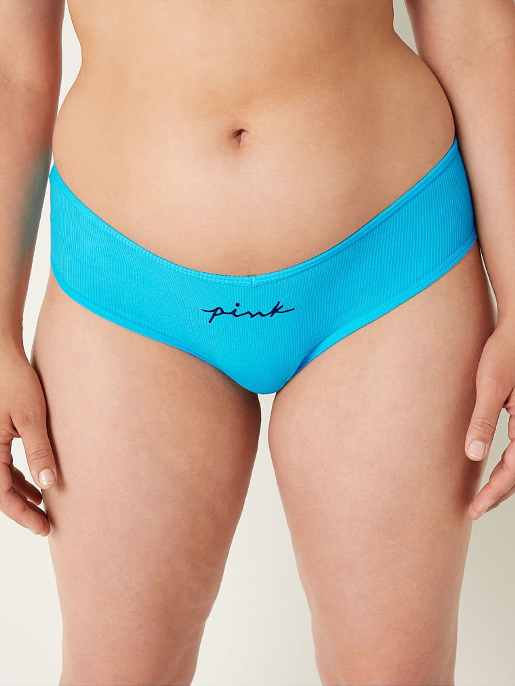 Under Water with Embroidery Blue Cotton Cheeky Knickers - Image 1 of 2