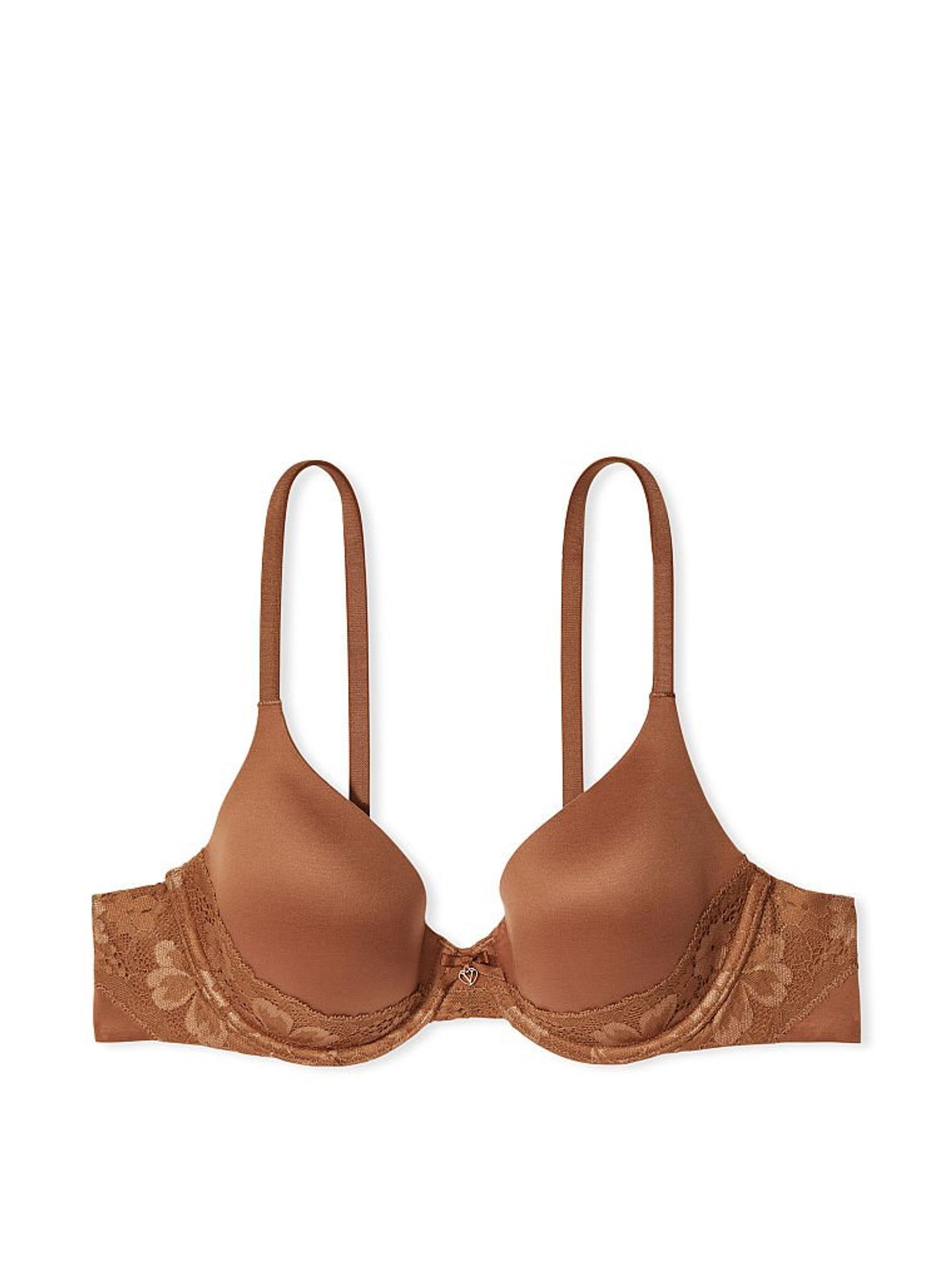 Brown Lace Trim Lightly Lined Full Cup Bra - Image 2 of 2