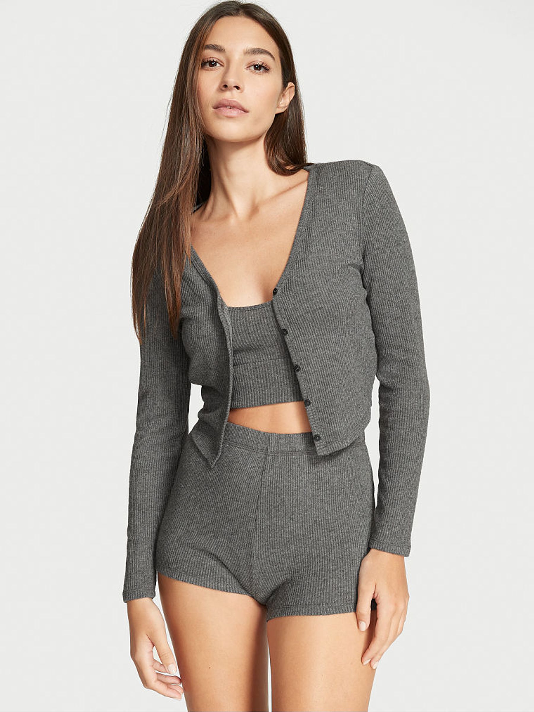 Stone Grey Cosy Knit 3 Piece Set - Image 1 of 3