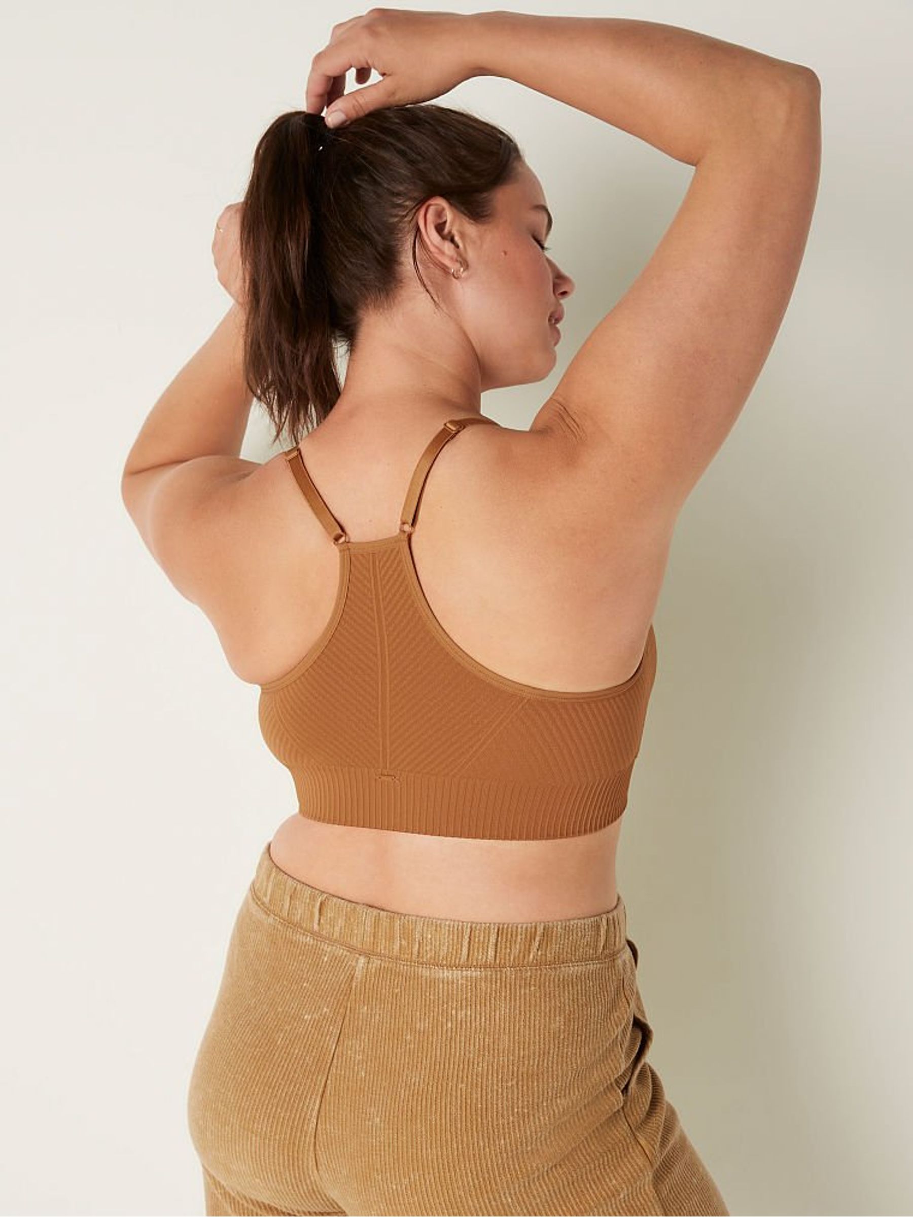 Warm Brown Seamless Lightly Lined Low Impact Sports Bra - Image 2 of 4