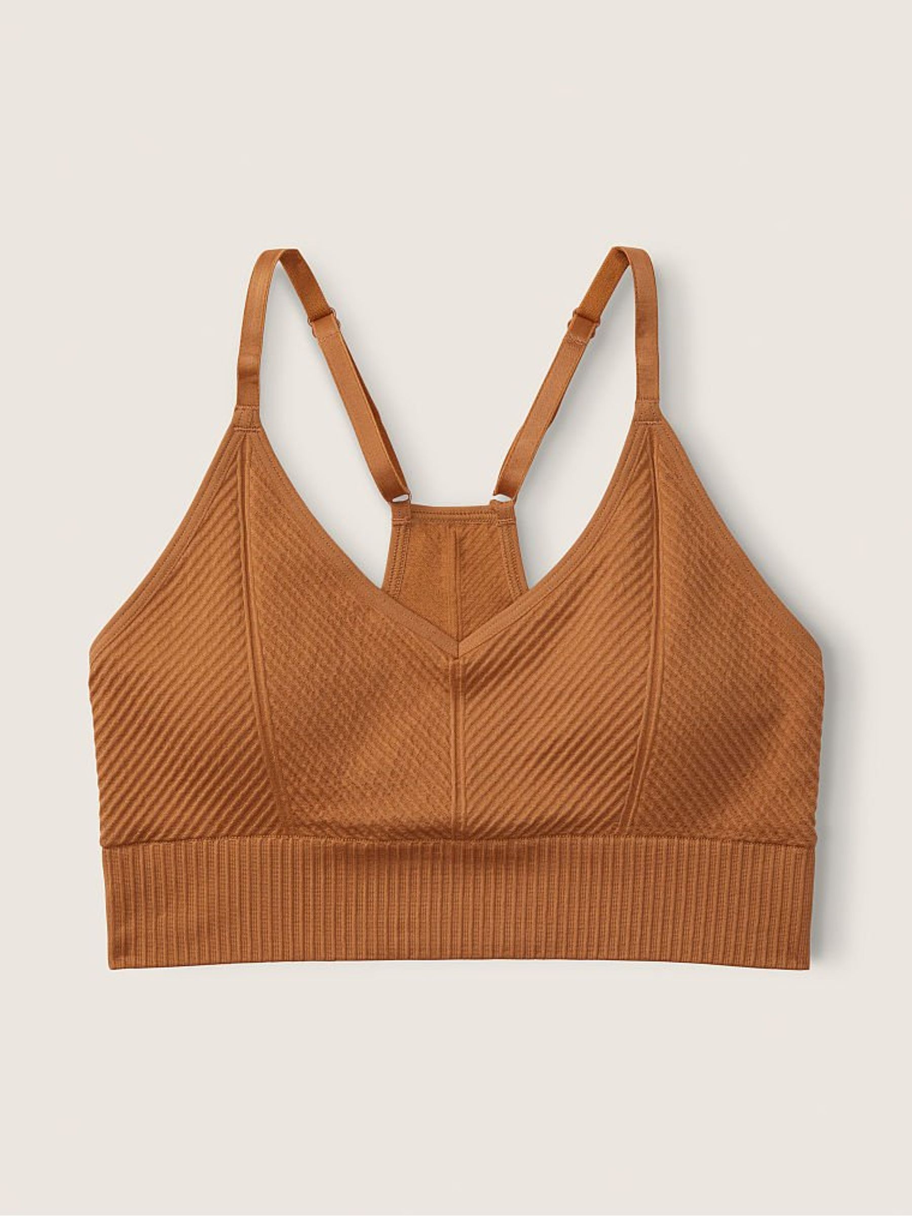 Warm Brown Seamless Lightly Lined Low Impact Sports Bra - Image 4 of 4
