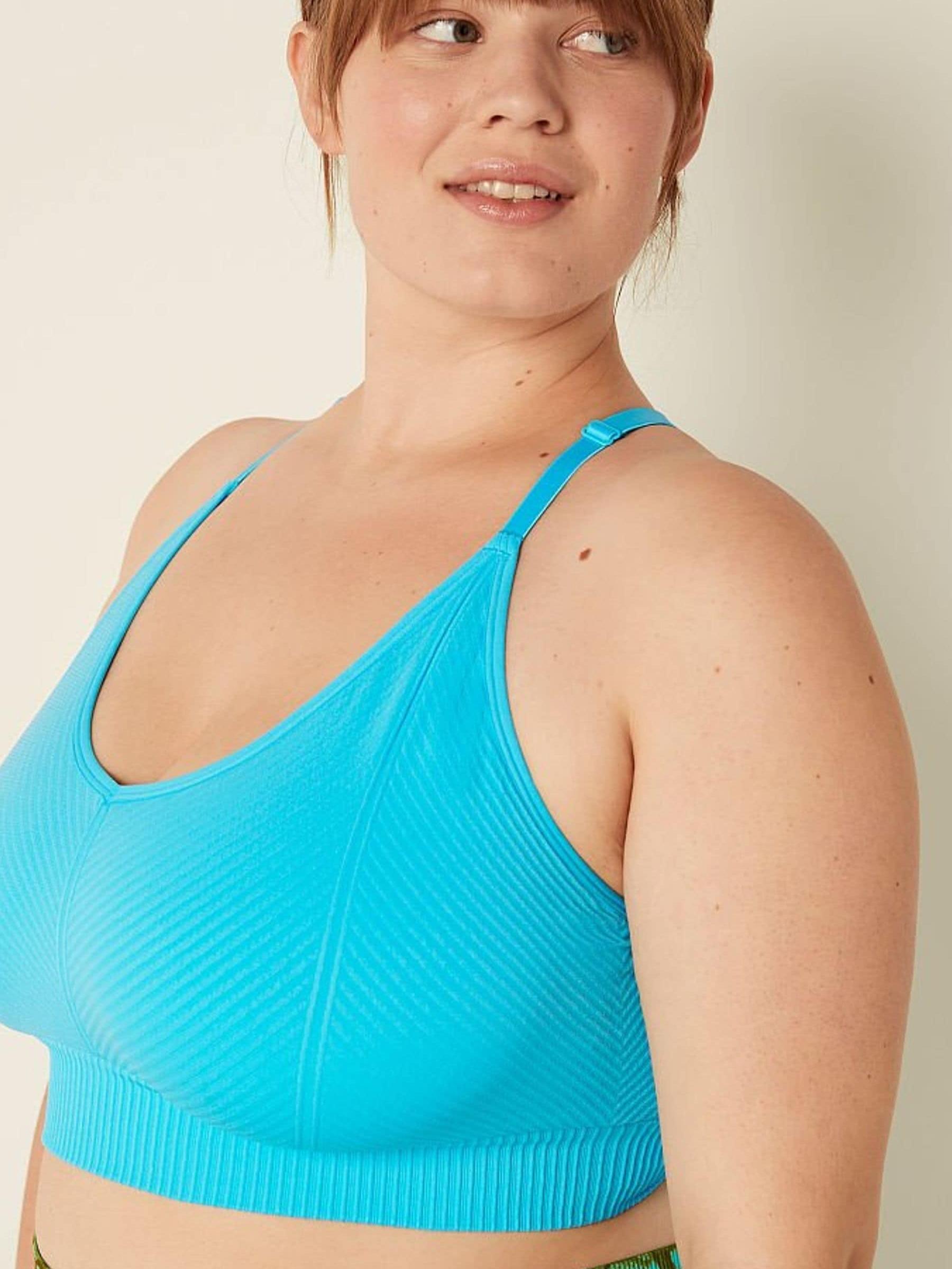 Under Water Blue Seamless Lightly Lined Low Impact Sports Bra - Image 3 of 4