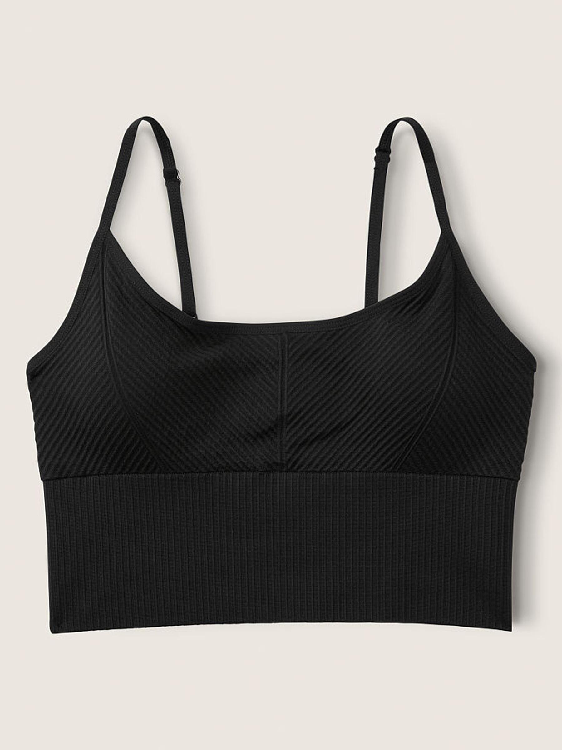 Pure Black Seamless Lightly Lined Low Impact Sports Bra - Image 3 of 3