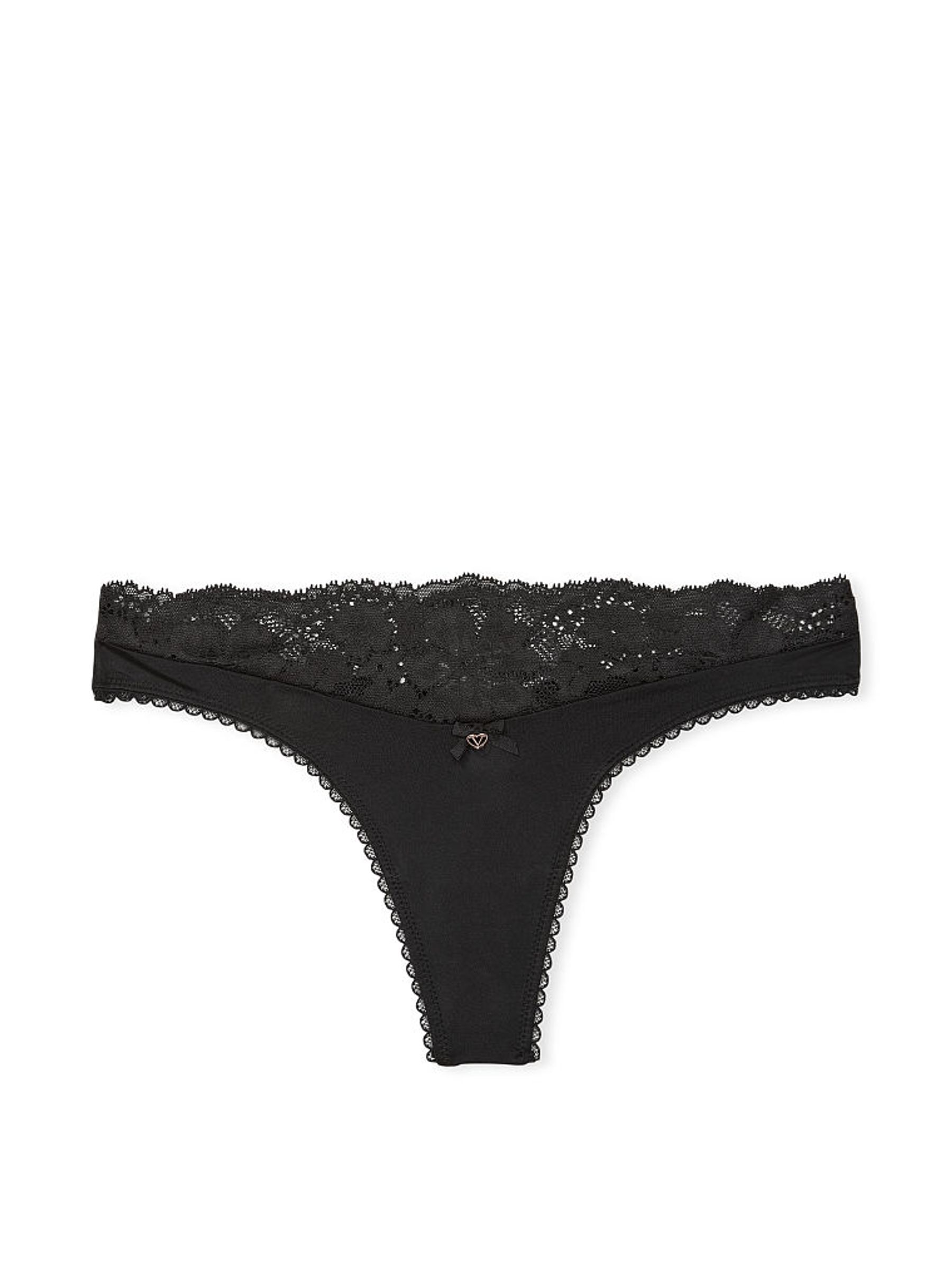 Black Lace Thong Knickers - Image 3 of 3