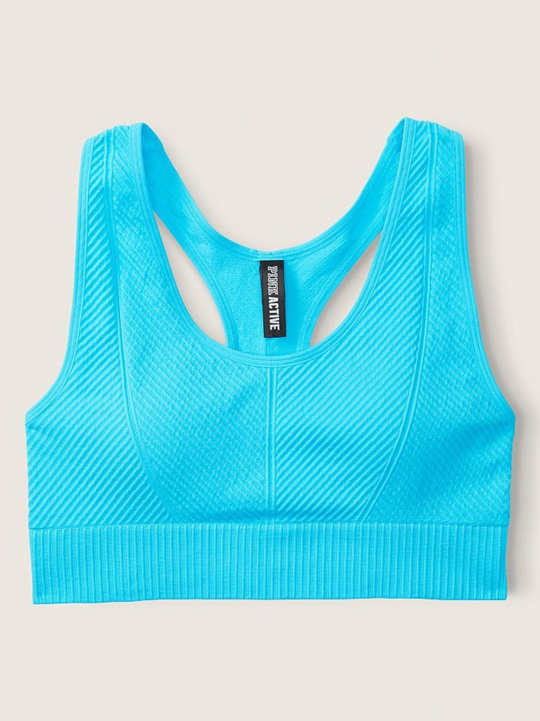 Under Water Blue Seamless Lightly Lined Low Impact Racerback Sports Bra - Image 1 of 1