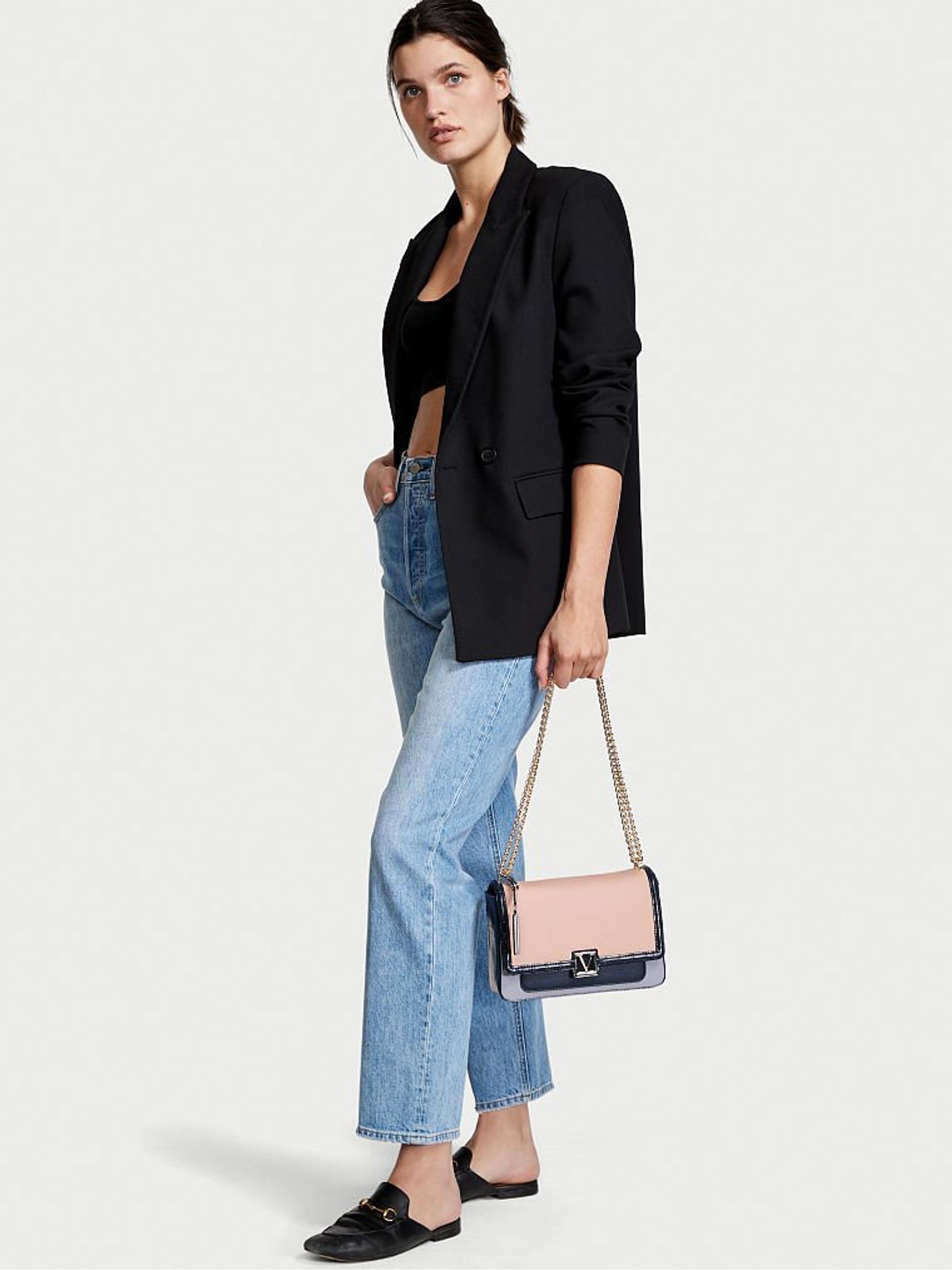 Pastel Pink Colourblock Medium Shoulder Bag - Image 2 of 4