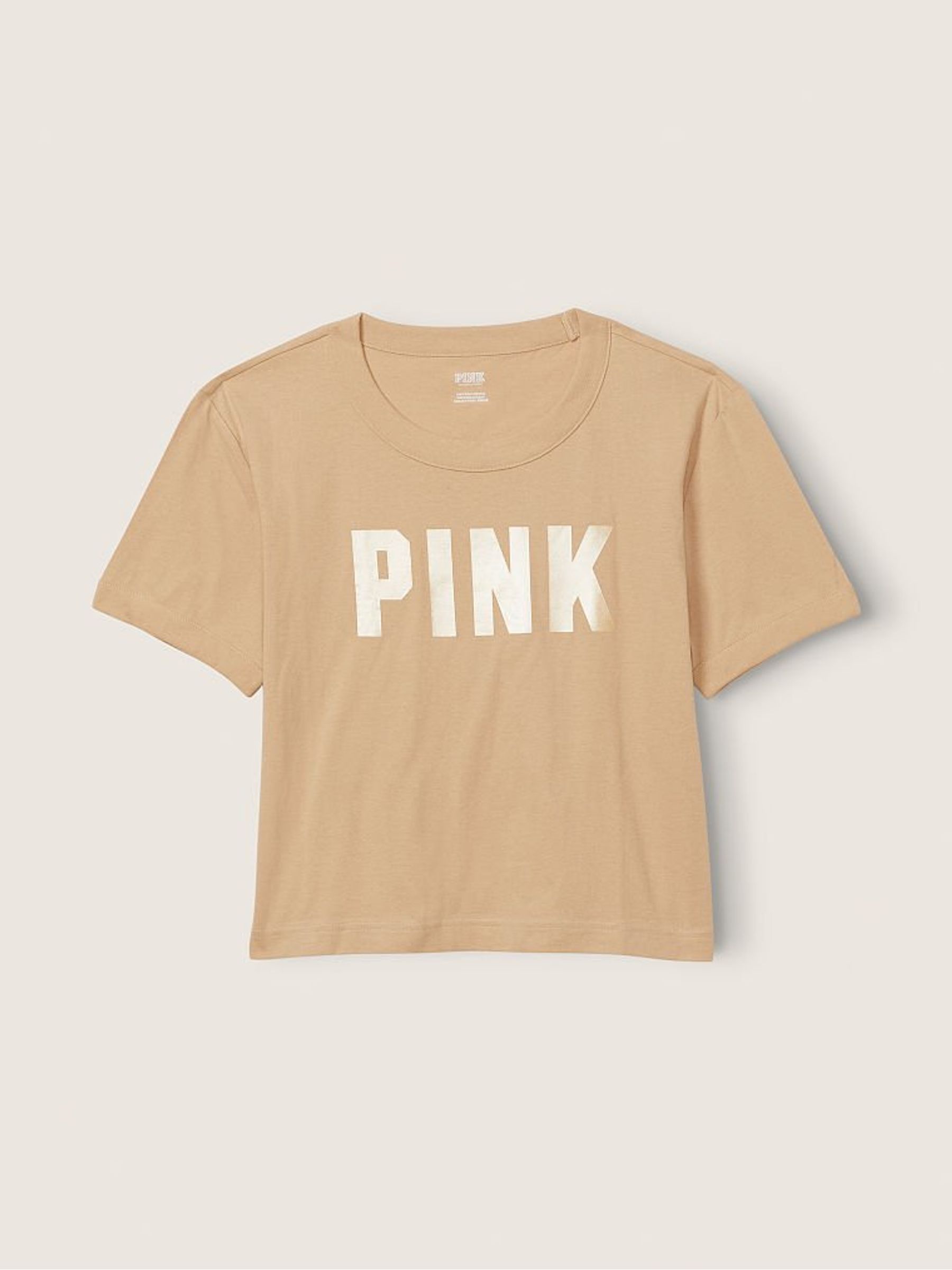 Light Sand Brown Logo Oversized Short Sleeve T-Shirt - Image 4 of 4
