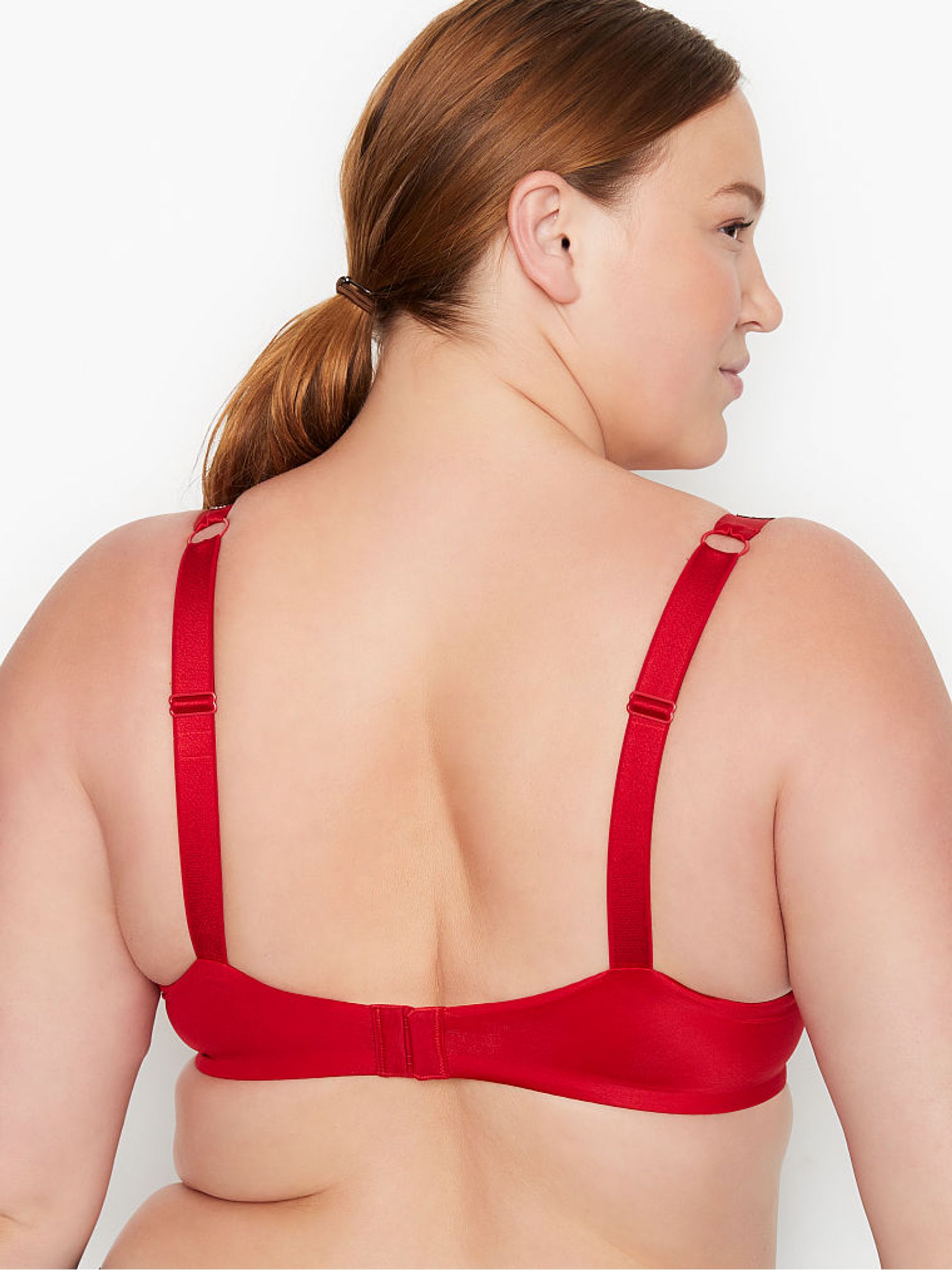 Lipstick Red Push Up Shine Strap Bra - Image 3 of 4