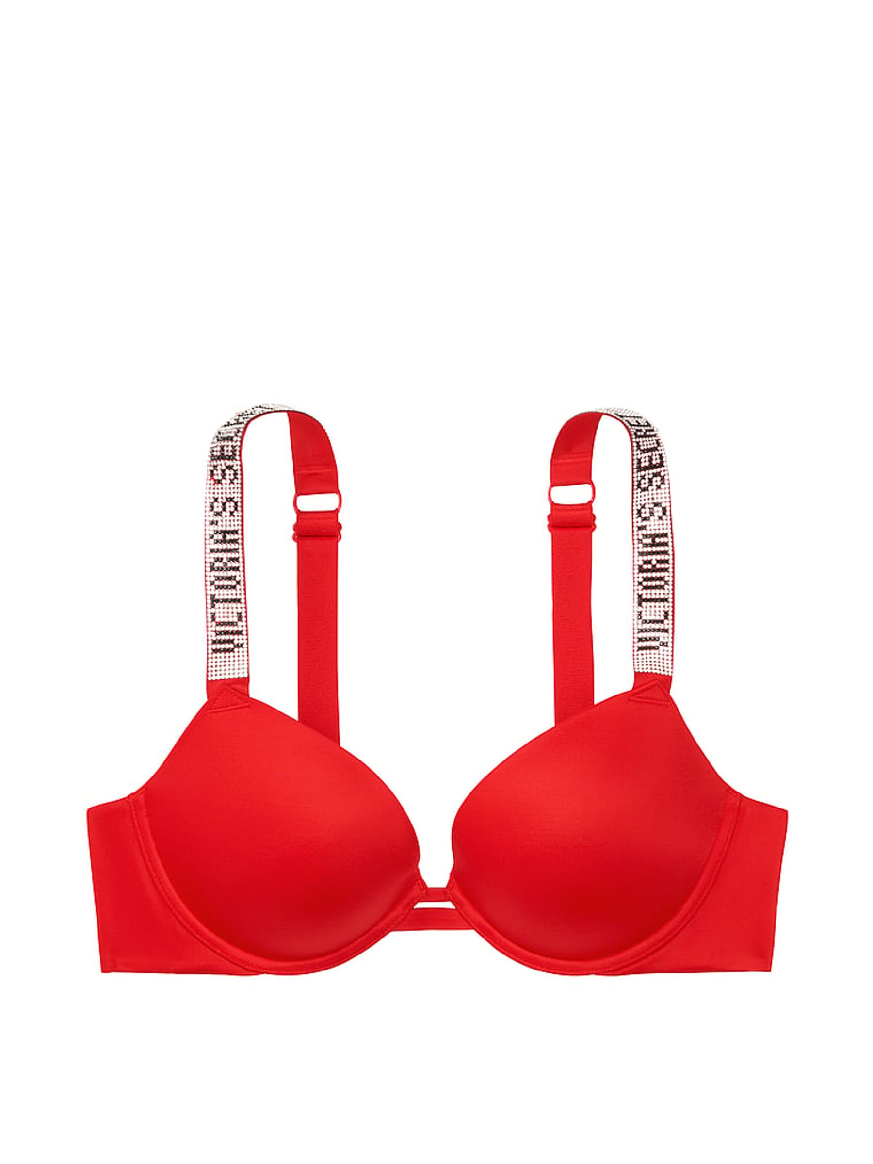 Lipstick Red Push Up Shine Strap Bra - Image 4 of 4