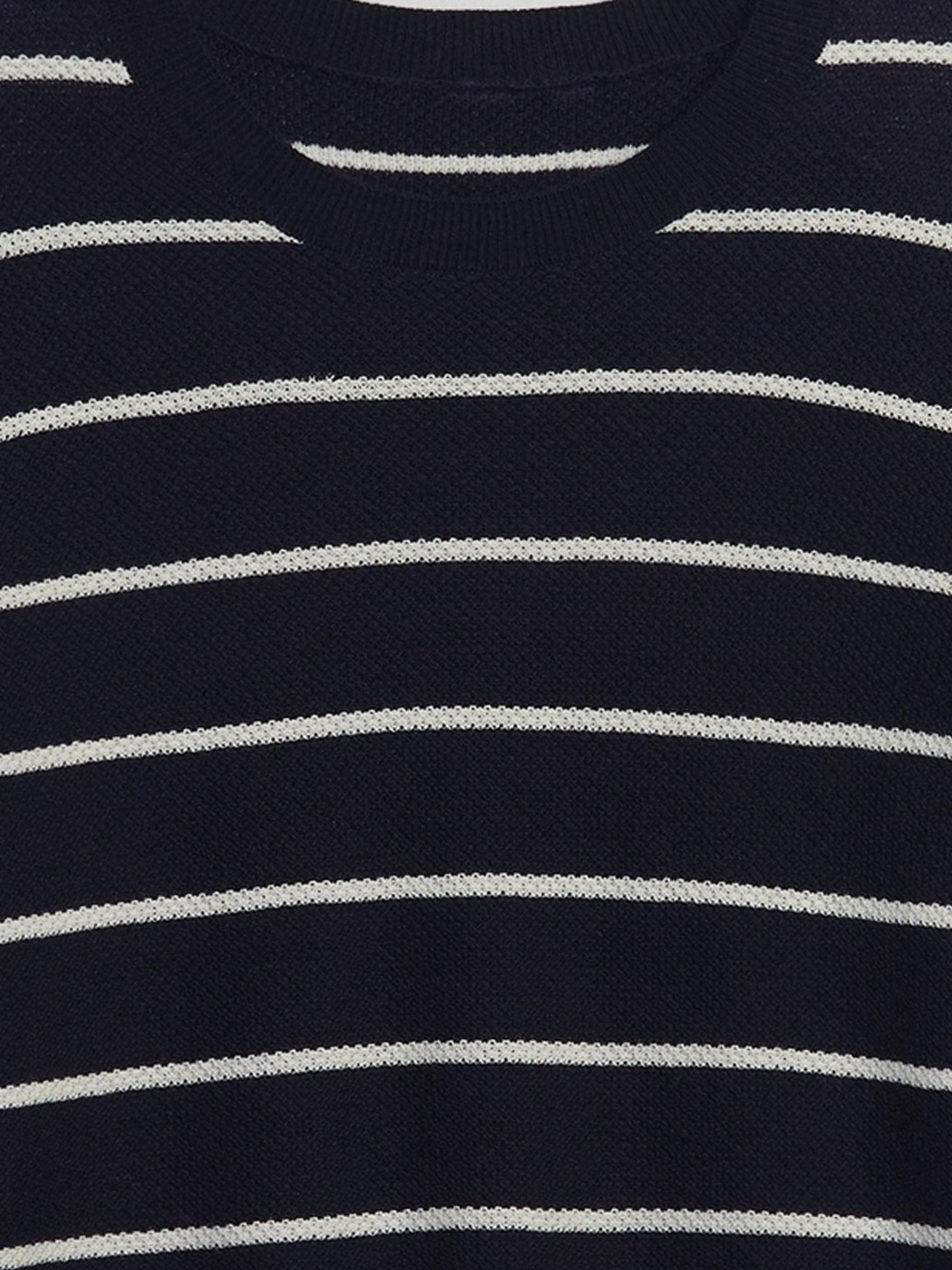 Black/White Relaxed Stripe Long Sleeve Crew Neck Jumper - Image 5 of 5