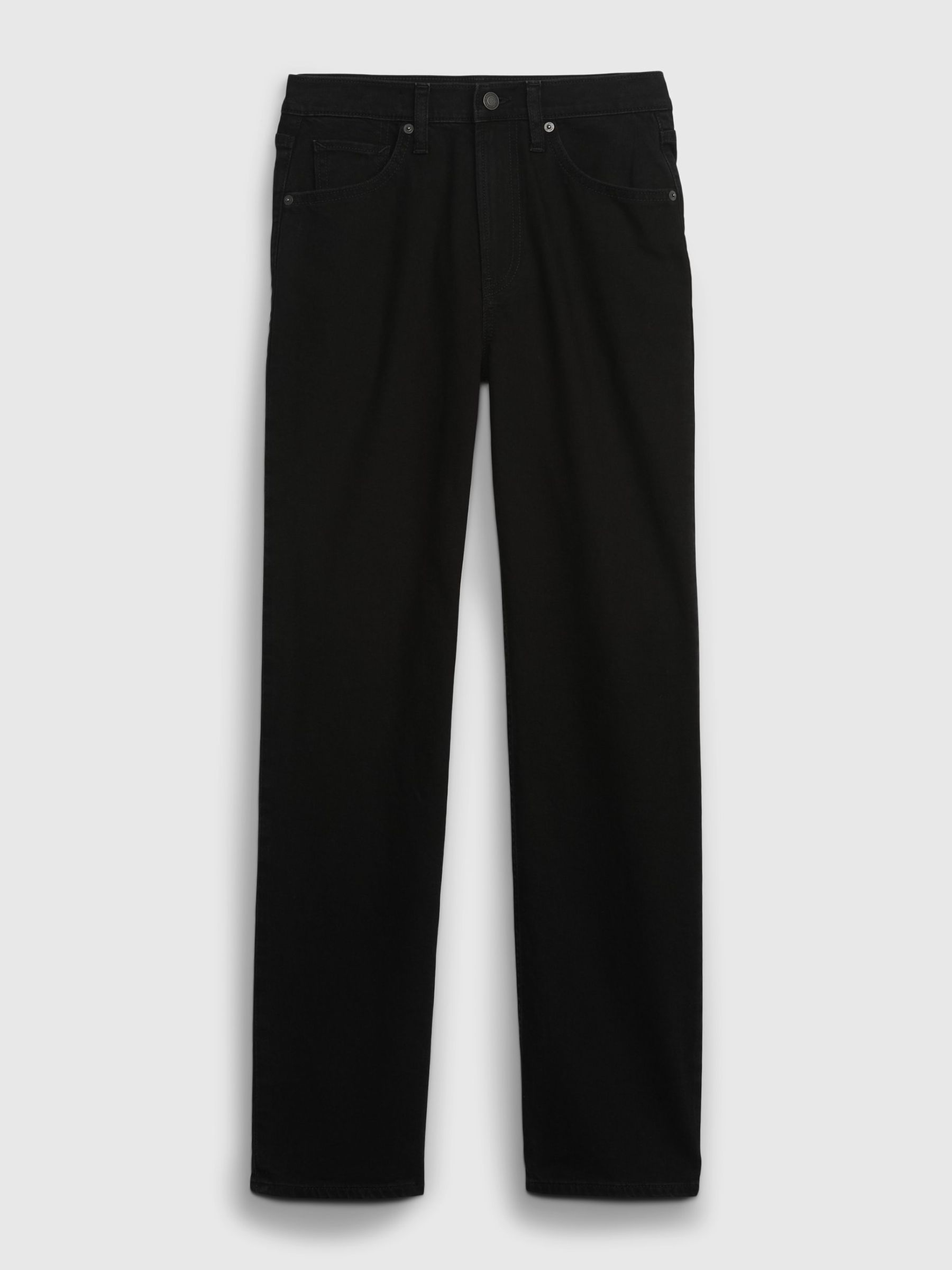 Black High Waisted Straight 90s Loose Jeans - Image 7 of 7