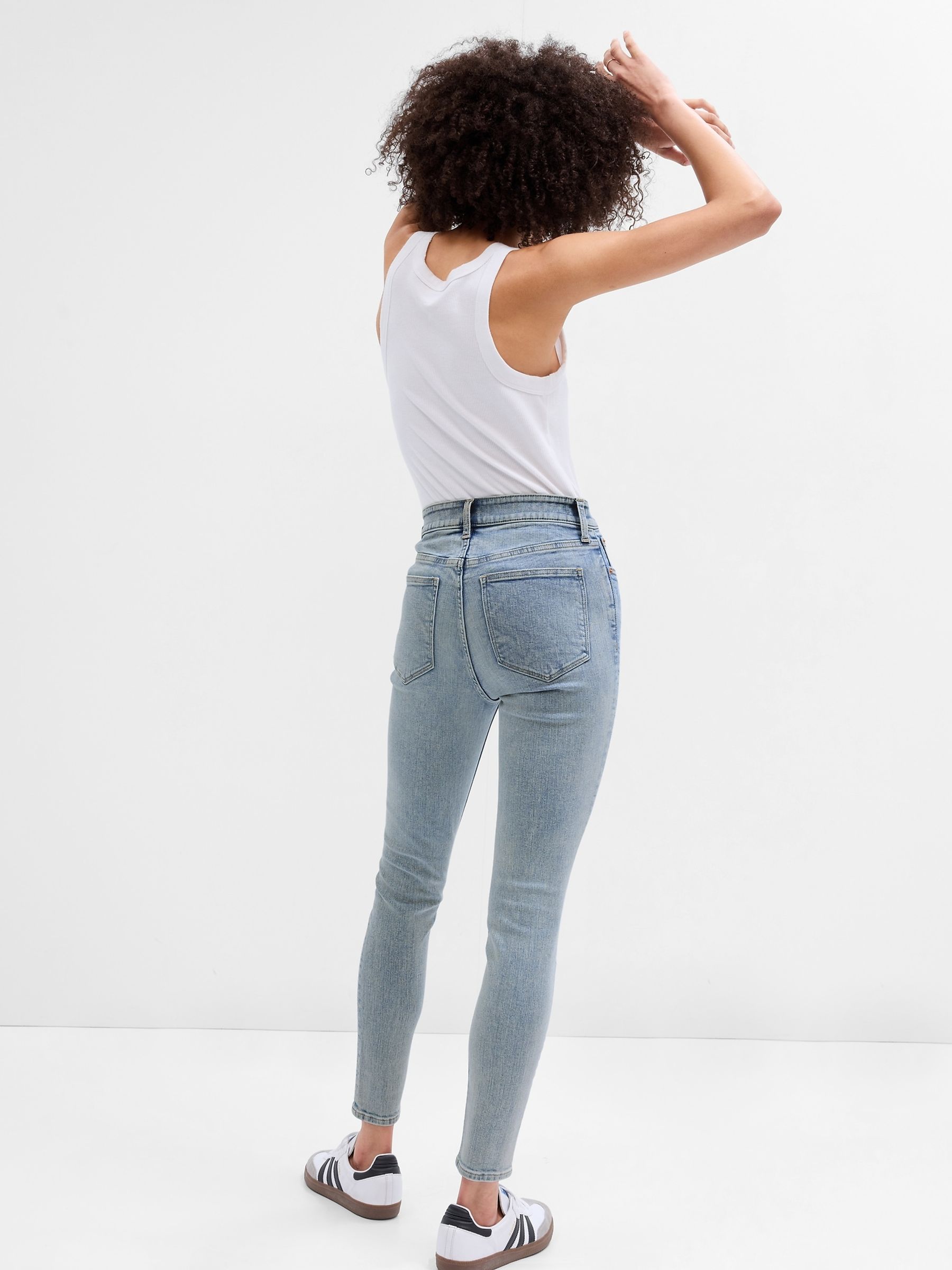 Light Blue Super Skinny Stretch High Waisted Jeggings - Image 4 of 7