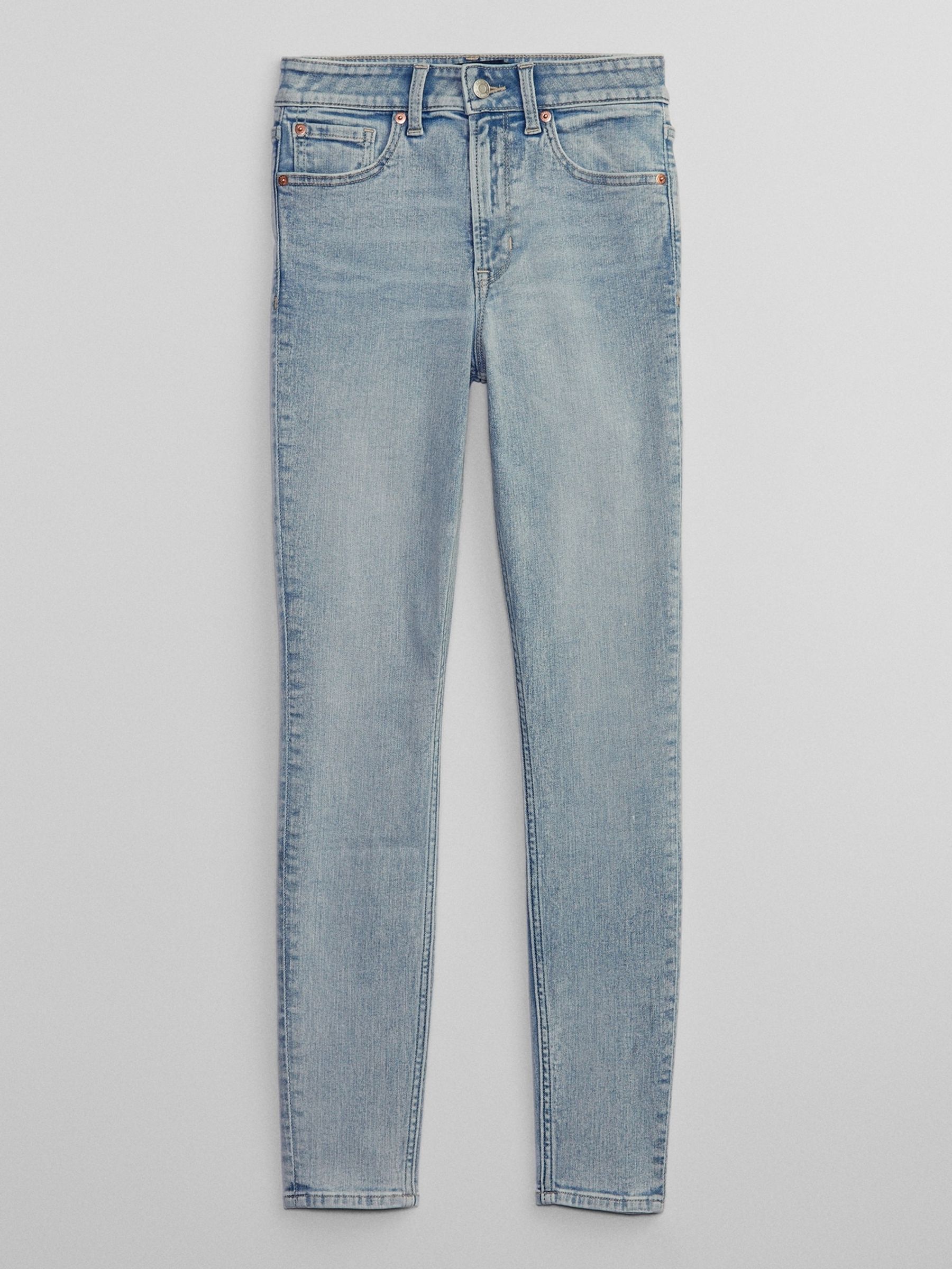 Light Blue Super Skinny Stretch High Waisted Jeggings - Image 5 of 7