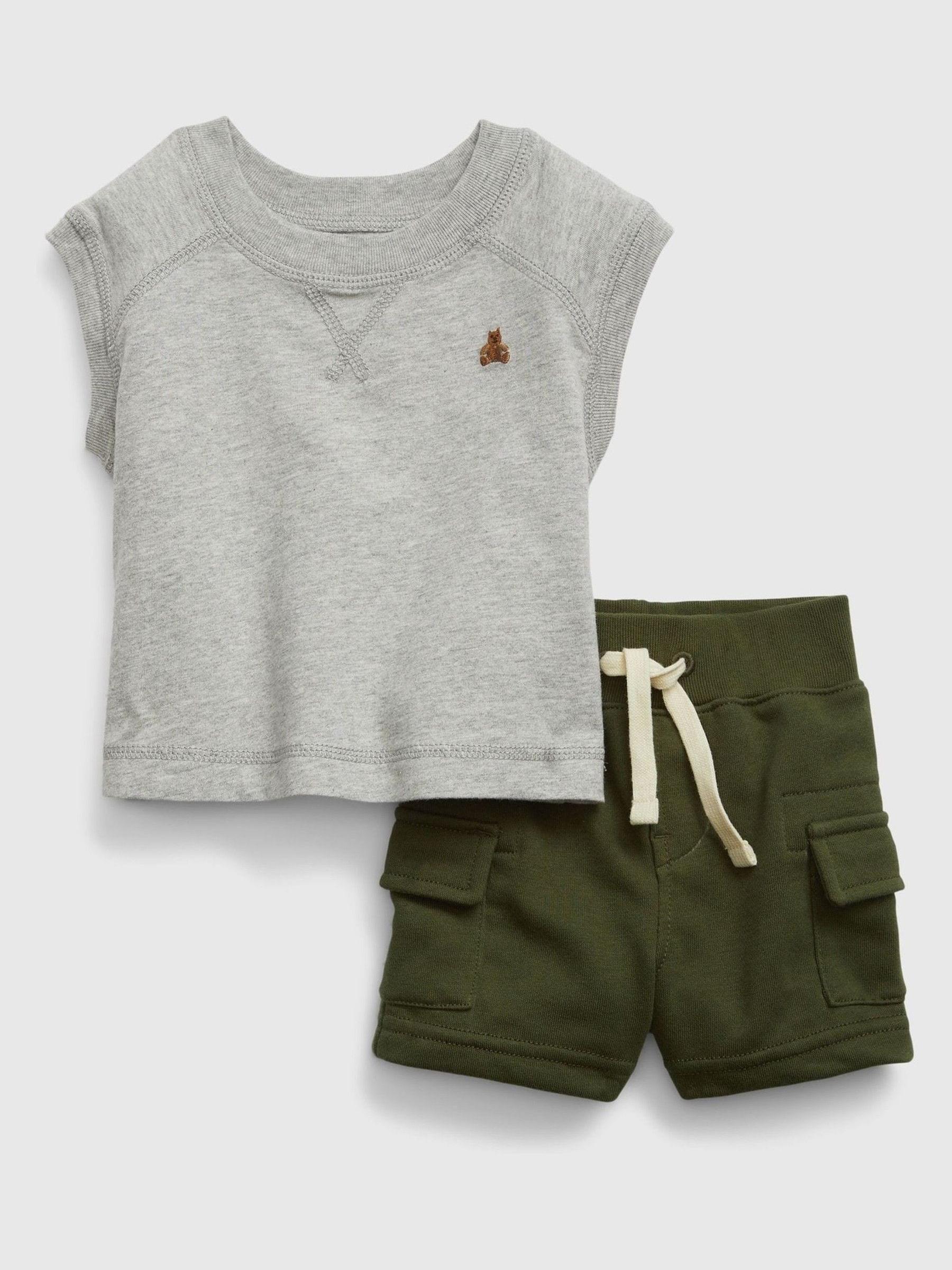 Sweatshirt & Cargo Shorts Outfit Set - Image 1 of 1
