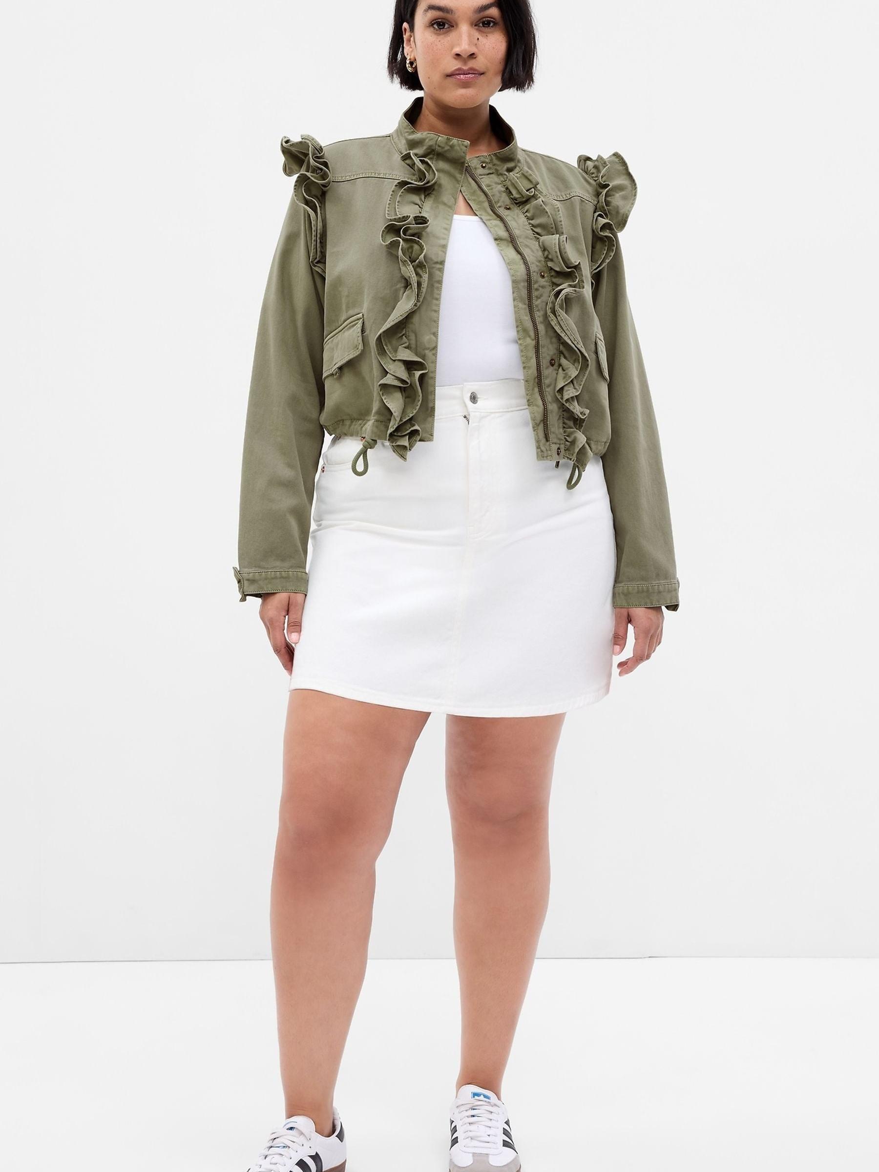 高感度ショップで2023年売れたブランド Ruffle LoveShackFancy Green Cropped Gap | Jacket Utility ジャケット・アウター